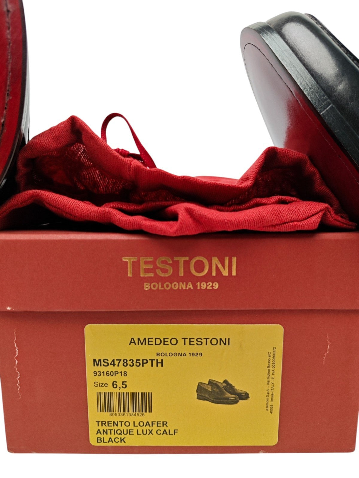 $1200 TESTONI "Trento" Loafer Shoes Antique Lux Calf Black