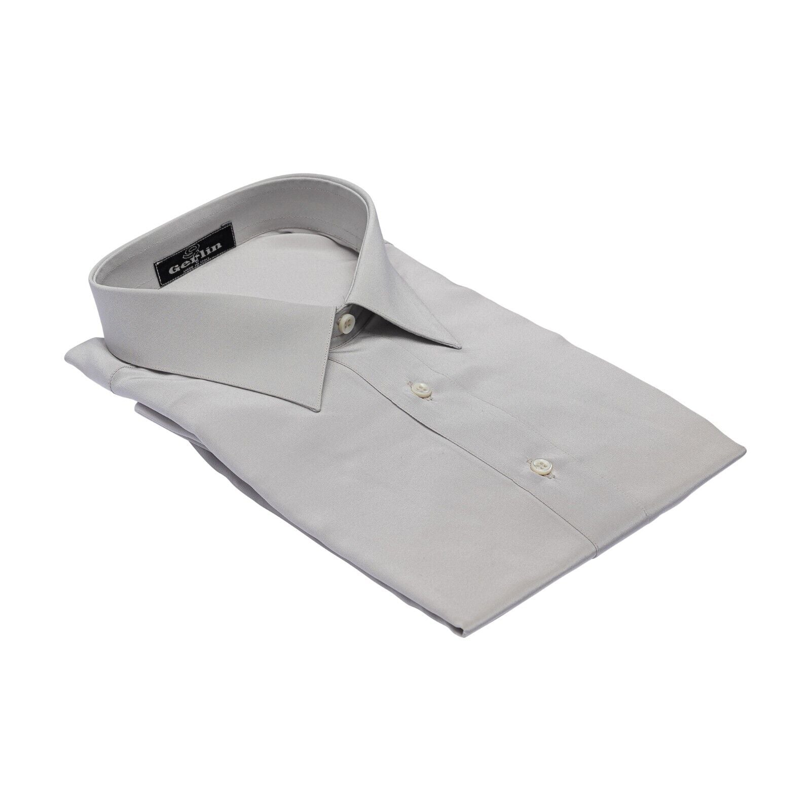 1400$ ITALIAN LUXURY GERLIN Shirt Gray 100% Crèpe Silk  3M ZILLI