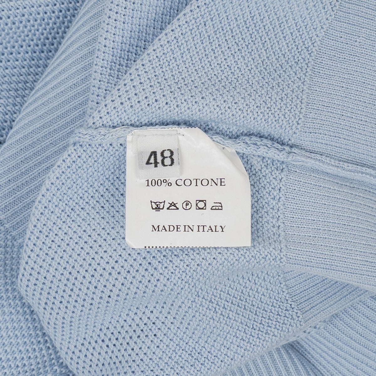 420$ RUBINACCI NAPOLI Light Blue Sweater V-Neck Knit Cotton