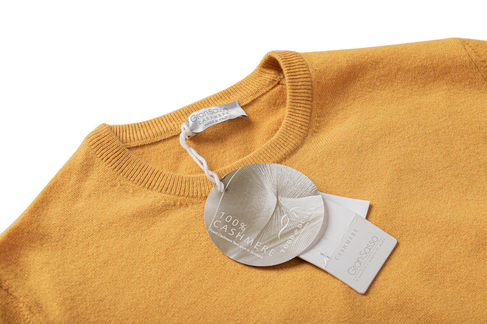 Italian Luxury Knitwear GRAN SASSO Sweater Mustard Pure Scottish Cashmere