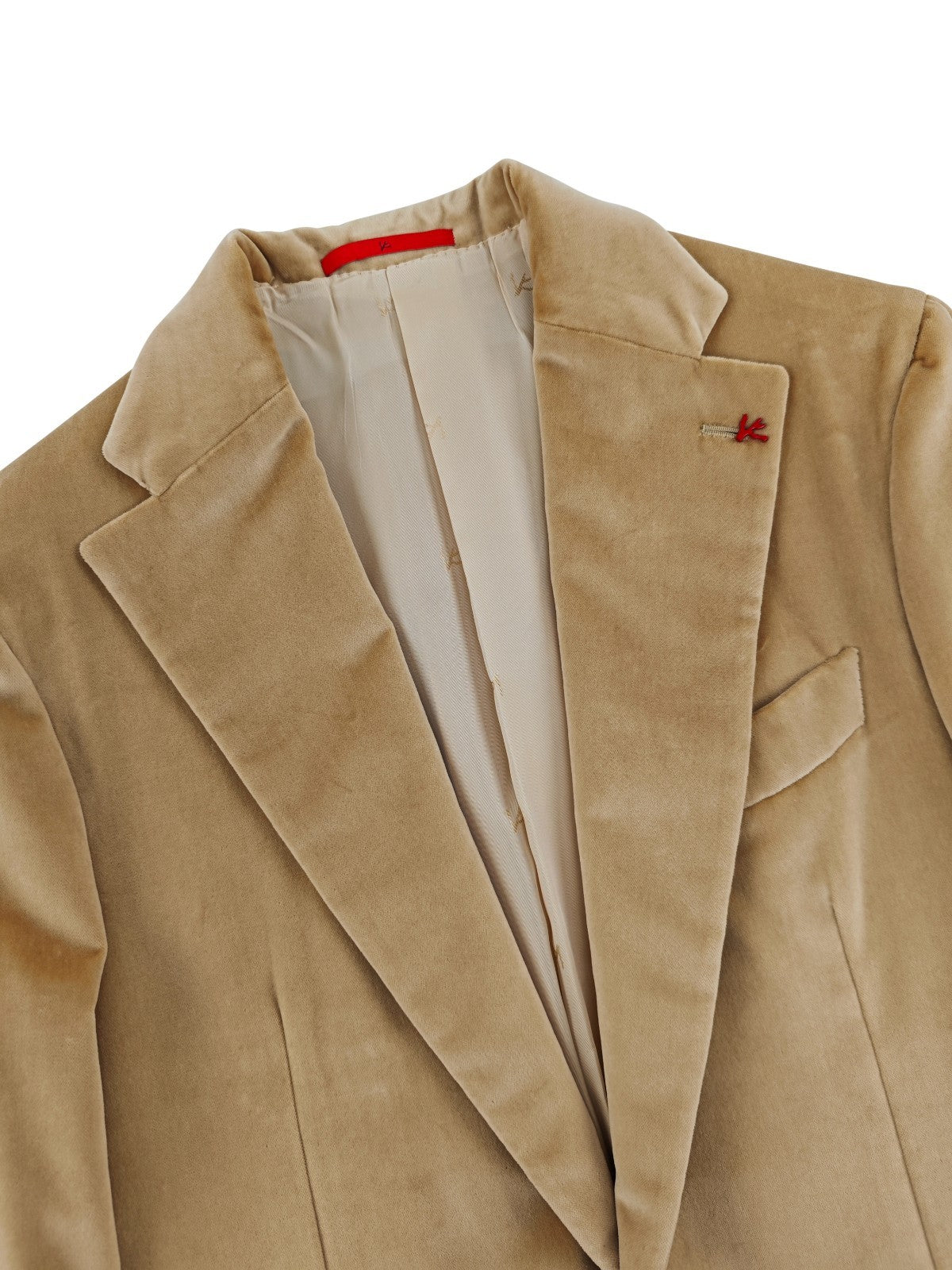 $5500 ISAIA NAPOLI "Amalfi" Champagne Hand Sewn Jacket Sport Coat Velvet Cotton