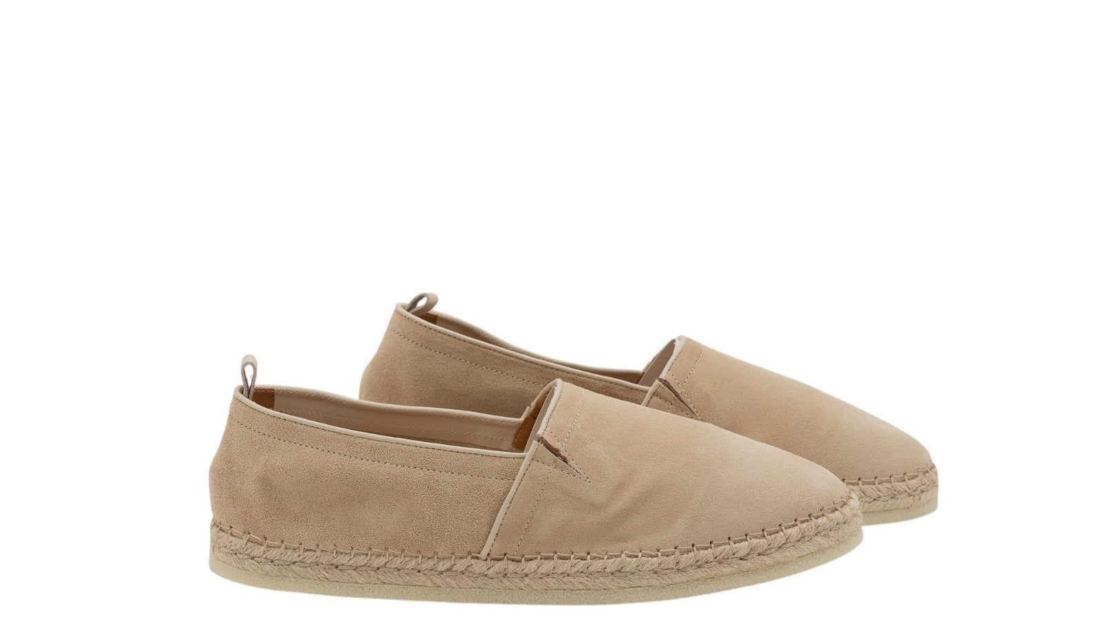 $750 TESTONI "Capri" Espadrillas Shoes Unlined Suede Linen - Made in Italy