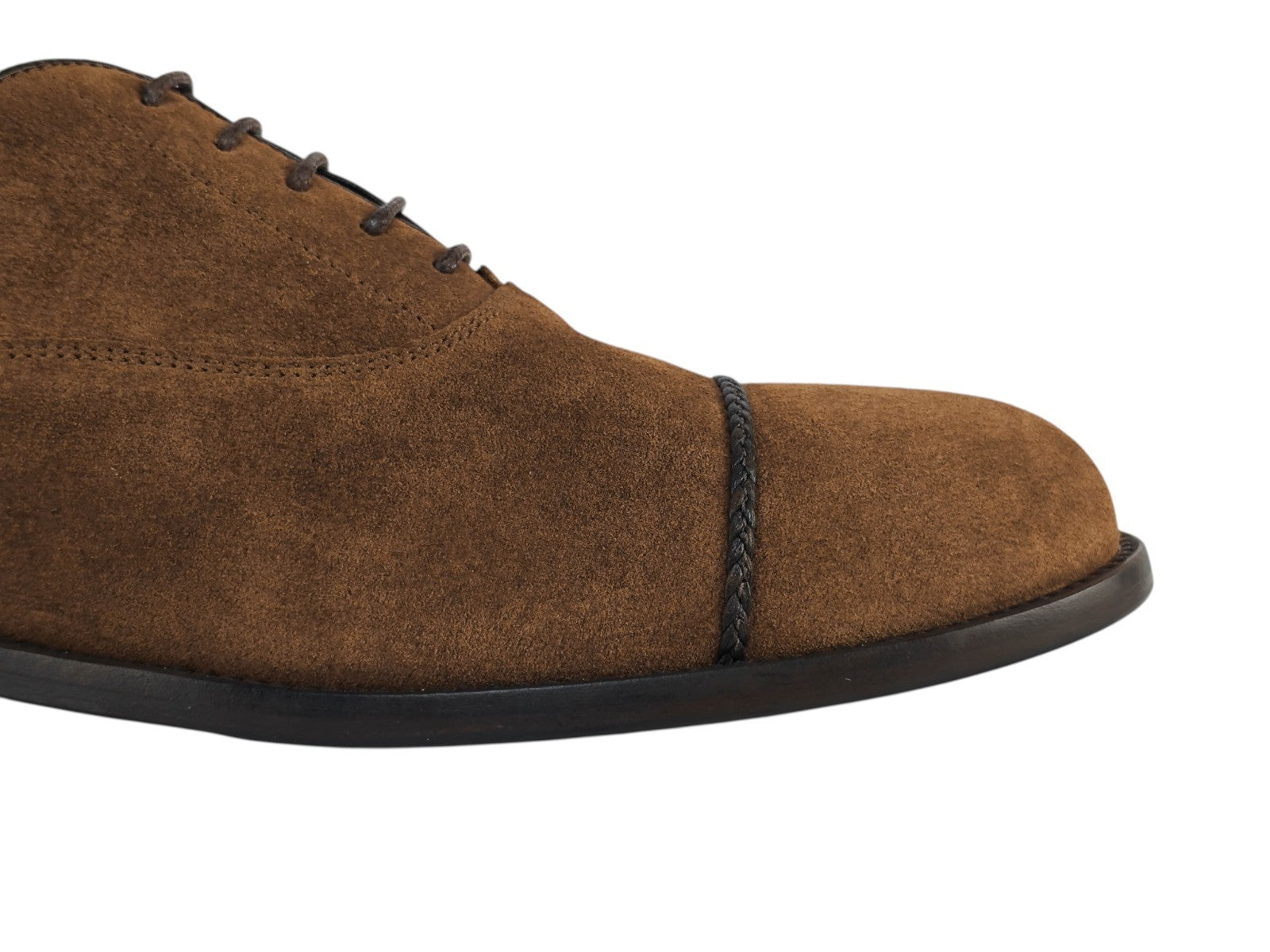 1200$ TESTONI 1929 "Numana" Oxford Shoes Suede Calf Cigar Brown 8 UK 9 US 42 IT