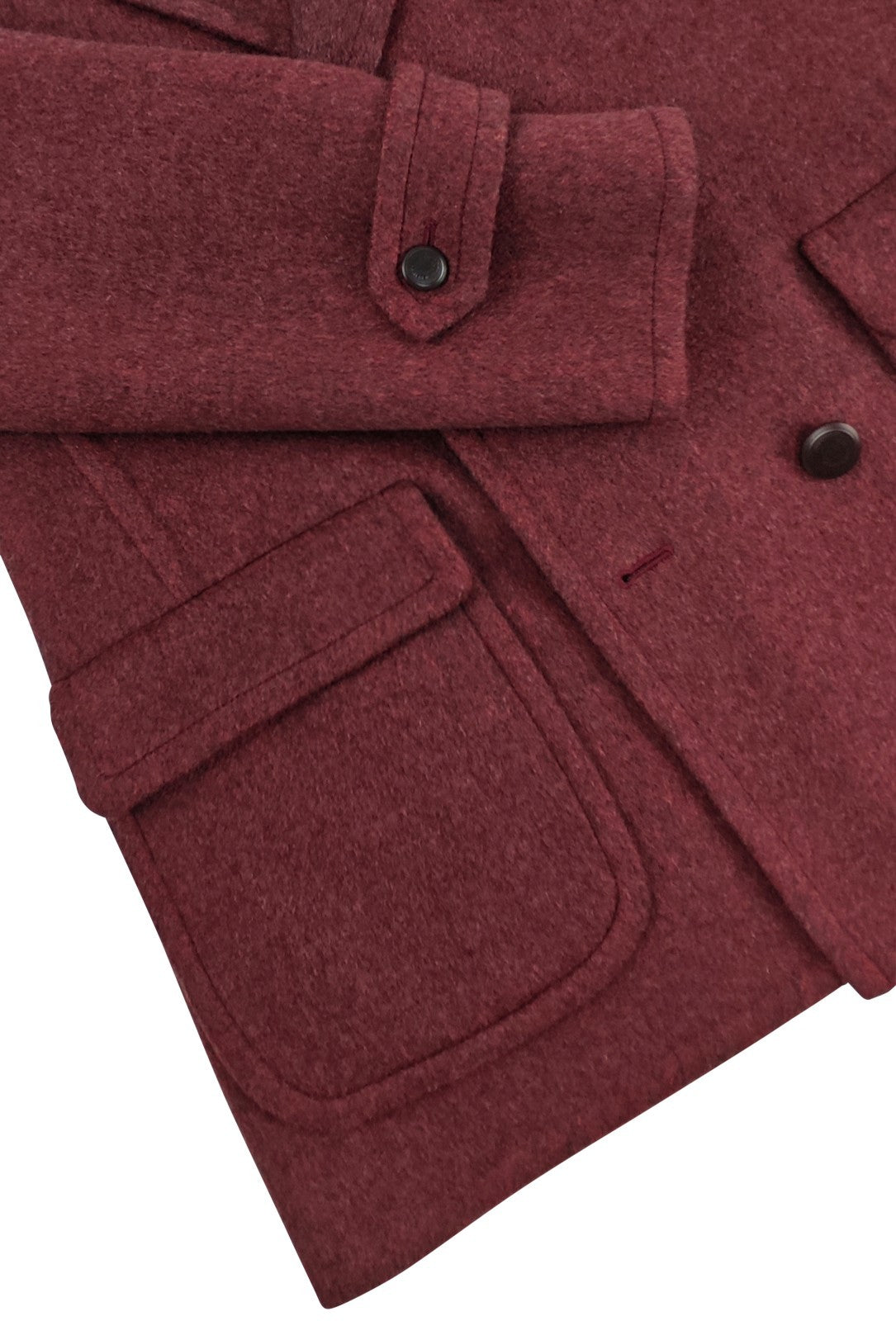 $3250 RUBINACCI NAPOLI Wine Caban Coat Jacket 100% Cashmere 42 US / 52 EU