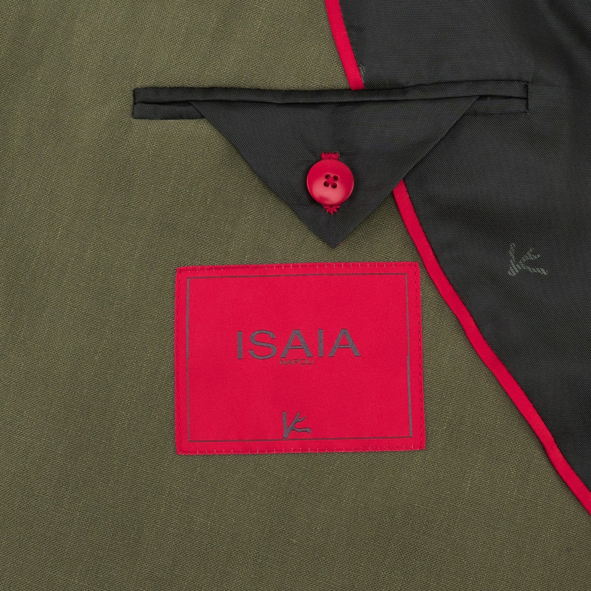 $8395 ISAIA "Domenico" Green Double Breasted Suit 100% Linen 40 US / 50 EU 7C
