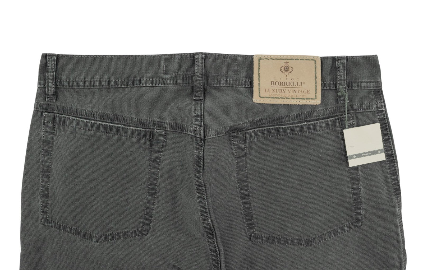 415$ LUIGI BORRELLI NAPOLI Dark Grey Jeans Cotton 33 US / 49 EU - Made in Italy