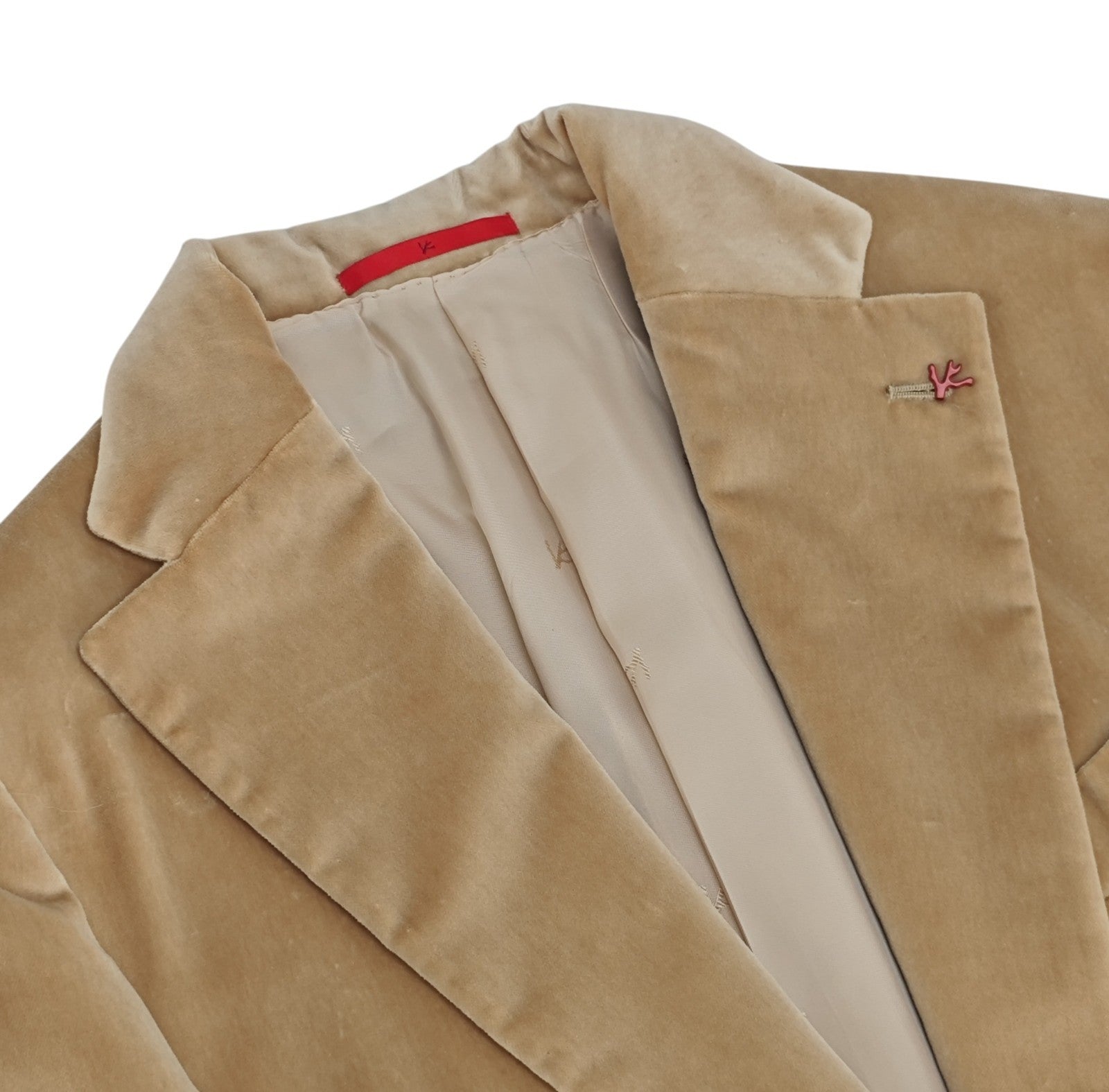 $5400 ISAIA NAPOLI "Amalfi" Champagne Hand Sewn Jacket Sport Coat Velvet Cotton
