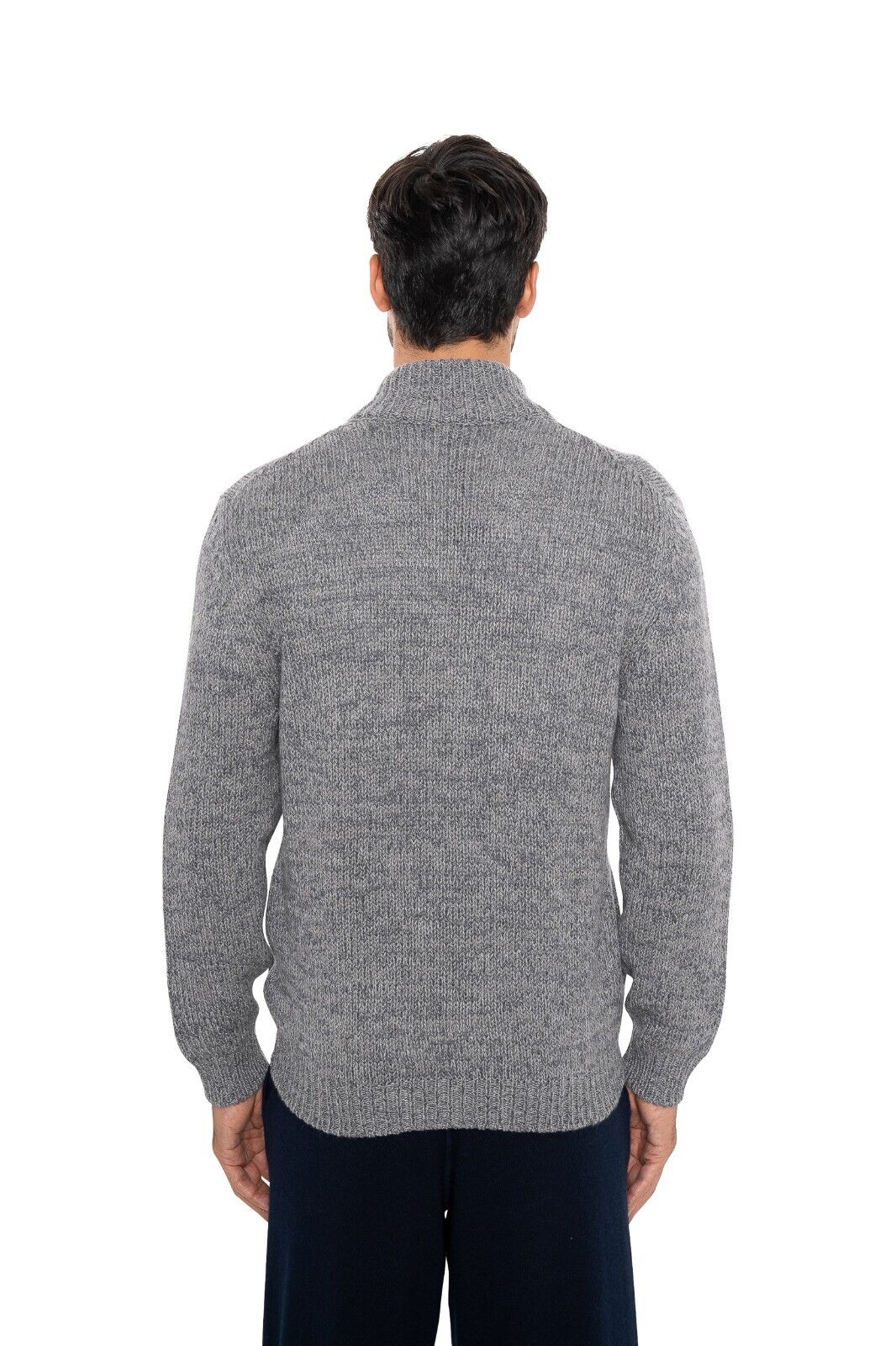 $2000 FEDELI "Favonio" Gray Cardigan Sweater Zip 100% Cashmere 40 US / 50 EU