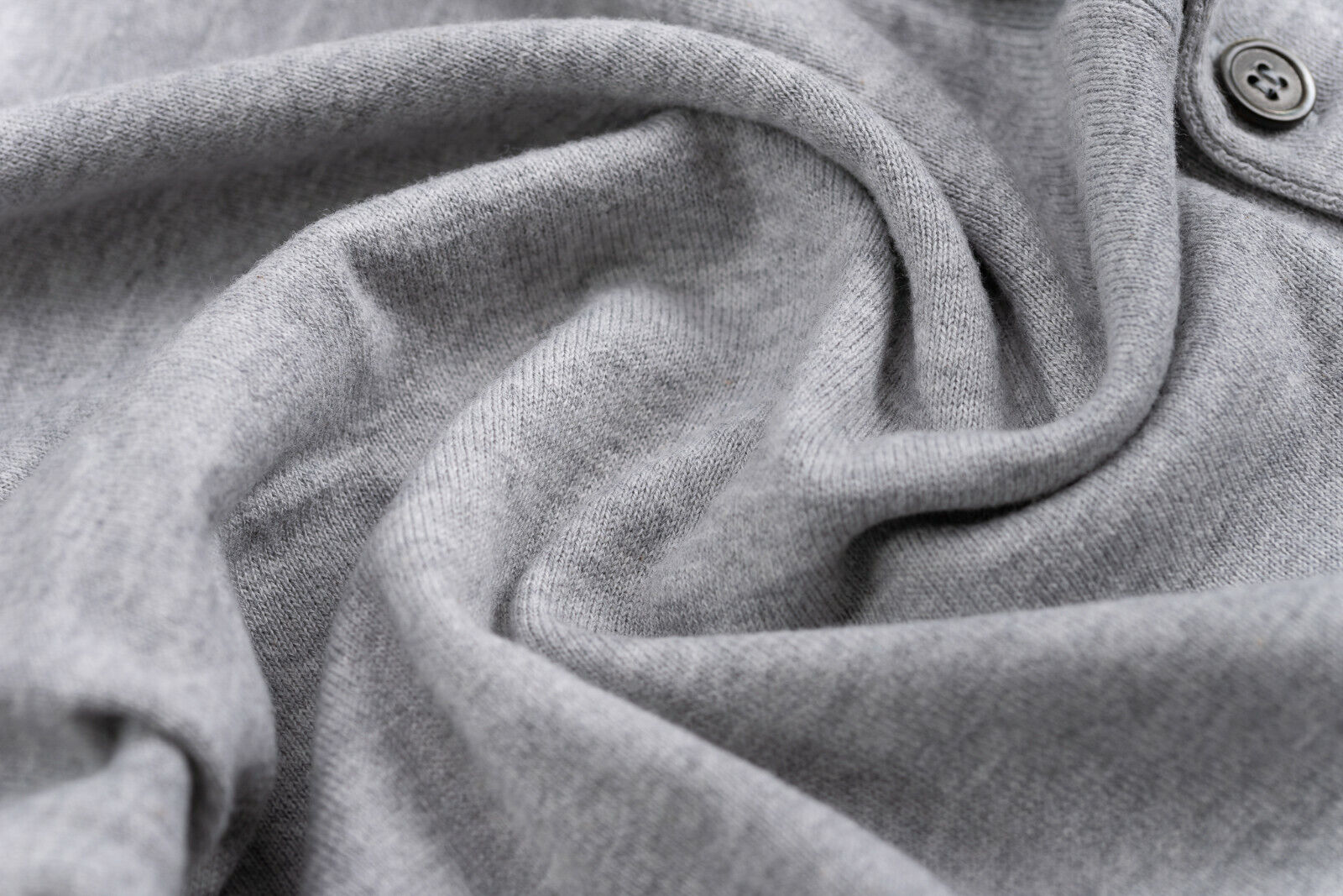 Italian Knitwear FILIPPO DE LAURENTIIS Sweater Cardigan High Neck Cotton Grey