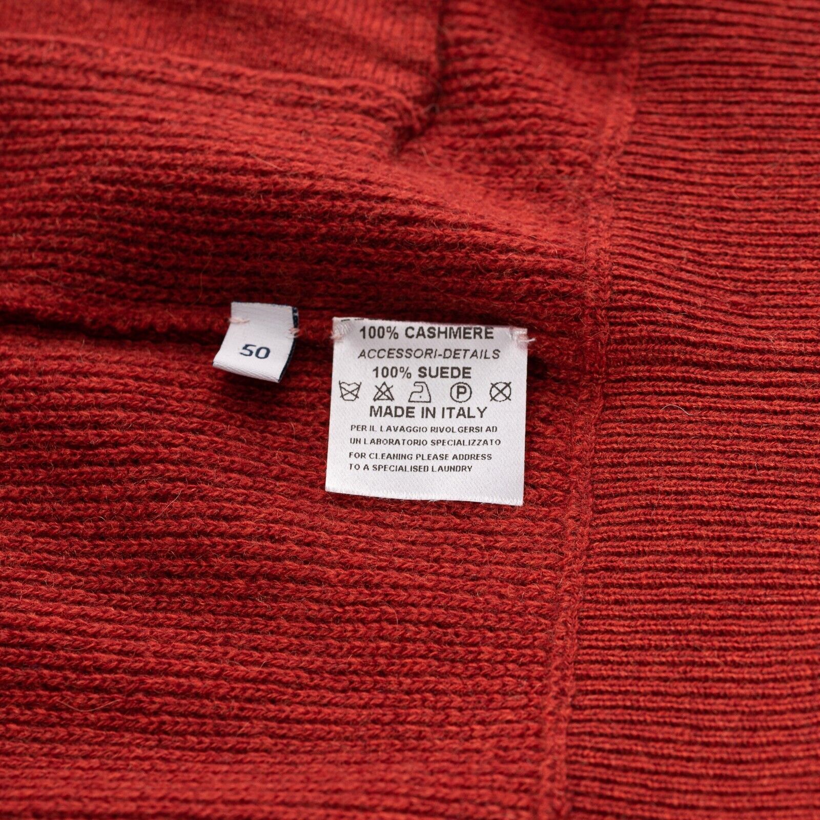 $1600 FEDELI CASHMERE Red Bomber Sweater Suede + 100% Cashmere 40 US / 50 EU