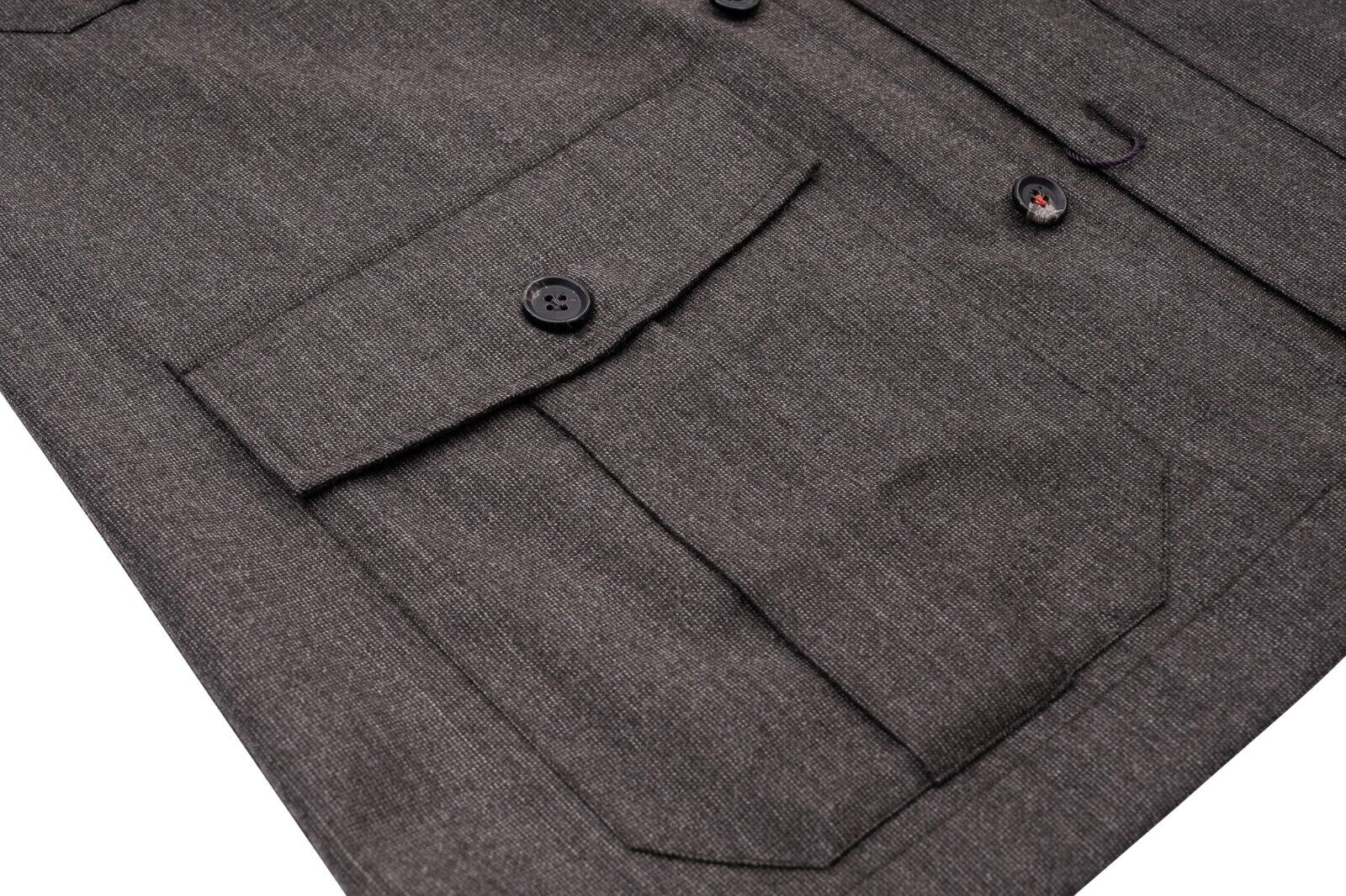 $3500 ISAIA NAPOLI Brown Overshirt Jacket Wool Sz M ( Similar to S Size )