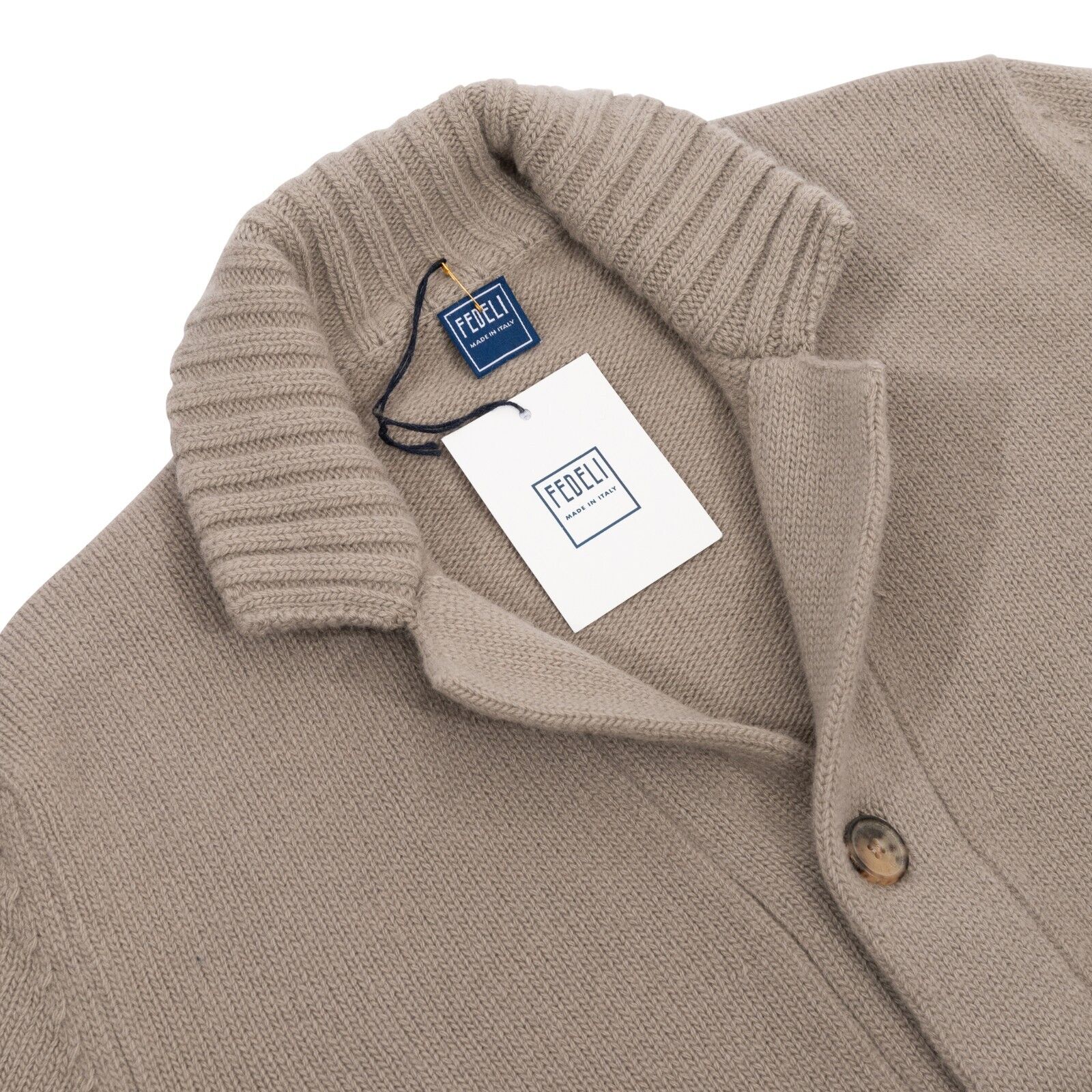 $1800 FEDELI CASHMERE Dove Gray Cardigan Jacket Thick 100% Cashmere 40 US 50 EU