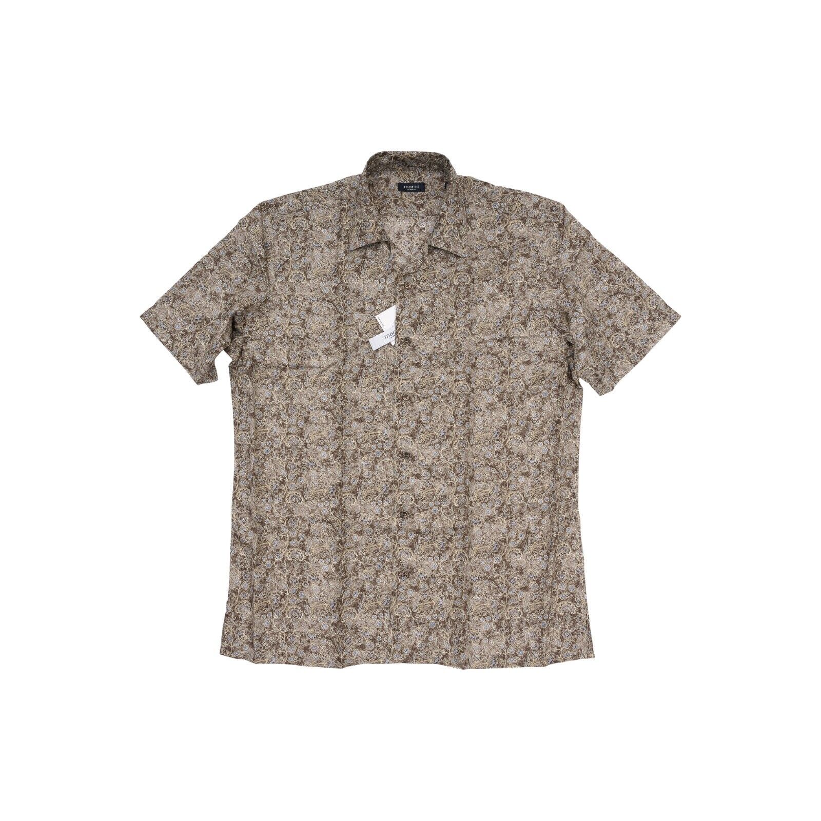 1400$ LUXURY MAROL BOLOGNA Floral Camp Collar Shirt 100% COMO SILK