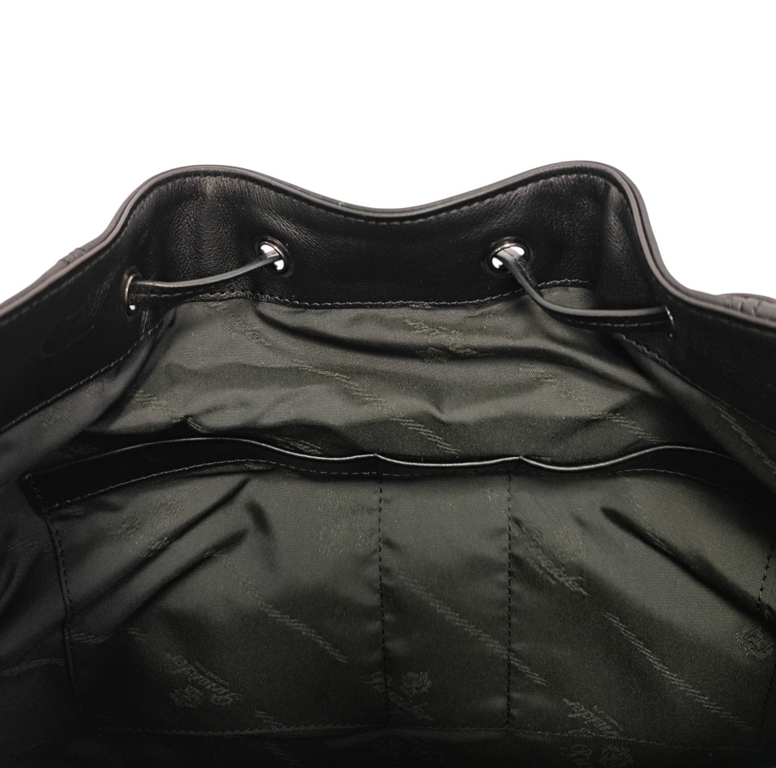 1990$ PINEIDER BOTTOLATO Grain Calf Multiple Backpack Travel Weekender Black XL