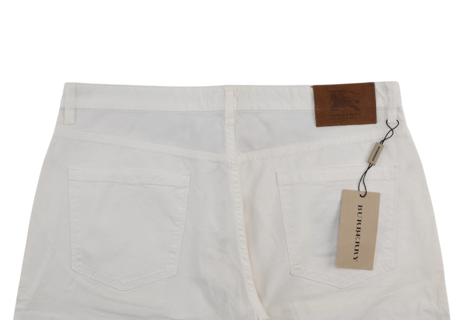 700$ BURBERRY White Pant 5 Pocket Chino Cotton Pant Slim 35 US 51 EU