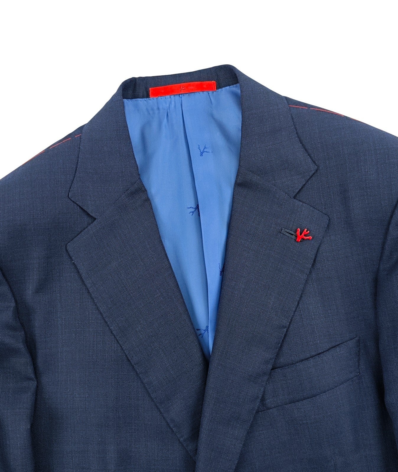 $5800 ISAIA NAPOLI Blue Solid Hand-Sewn Suit Wool / Silk 38 US / 48 EU 8R