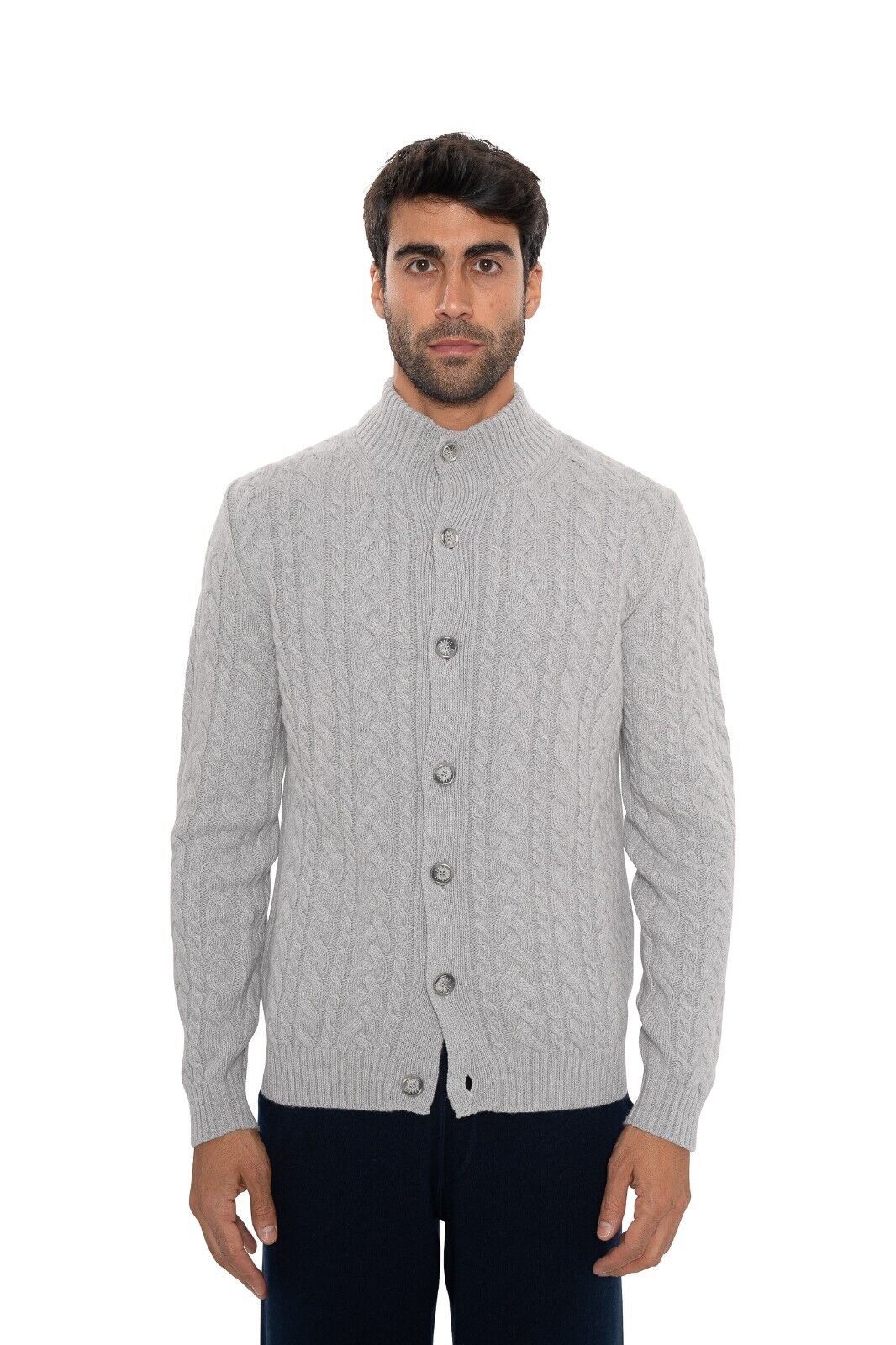$1800 FEDELI CASHMERE "Firenze" Cardigan Cable Knit Wool Cashmere 40 US / 50 EU