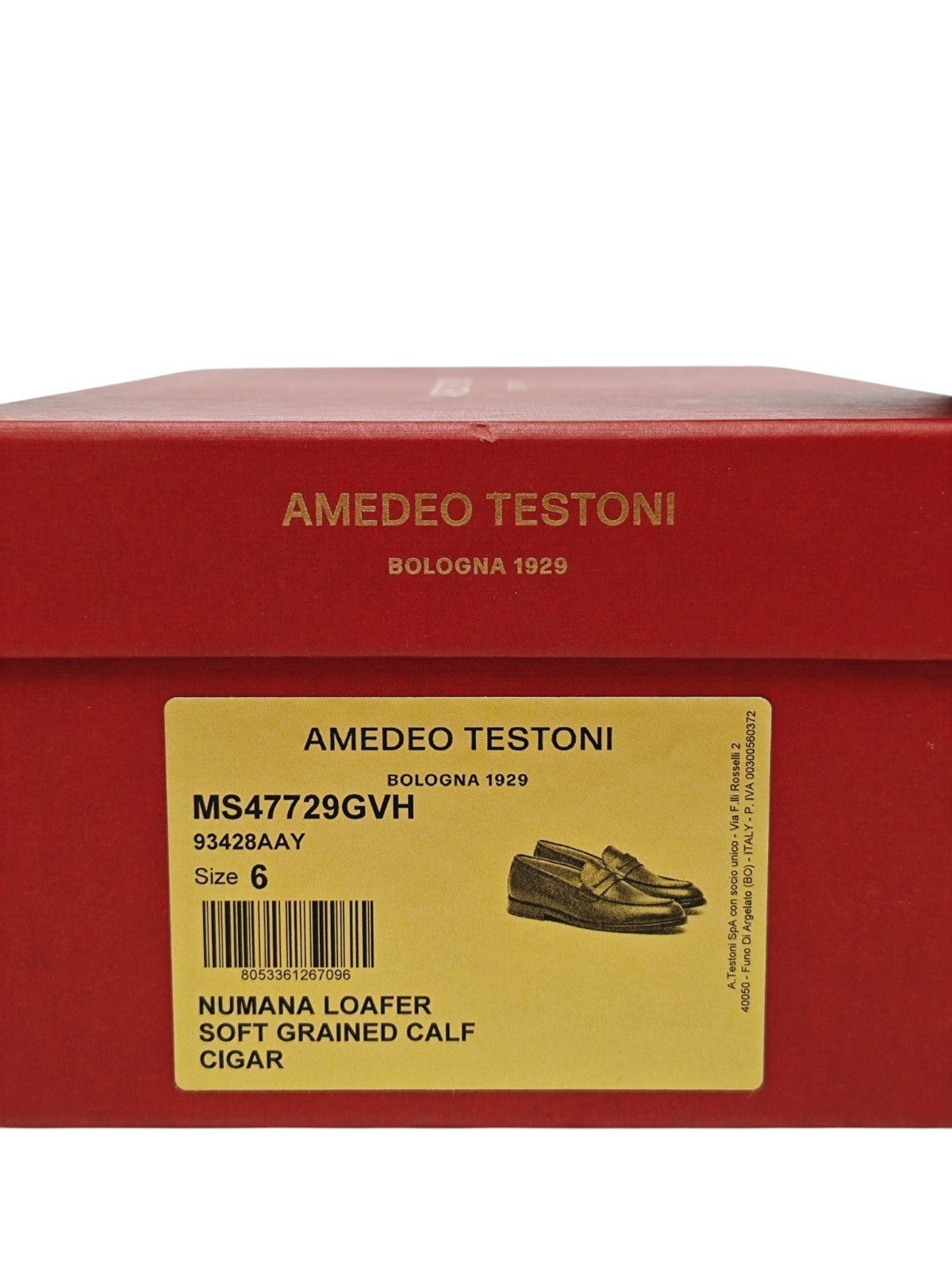 $1200 TESTONI "Numana" Loafer Shoes Soft Grain Calf Brown Cigar
