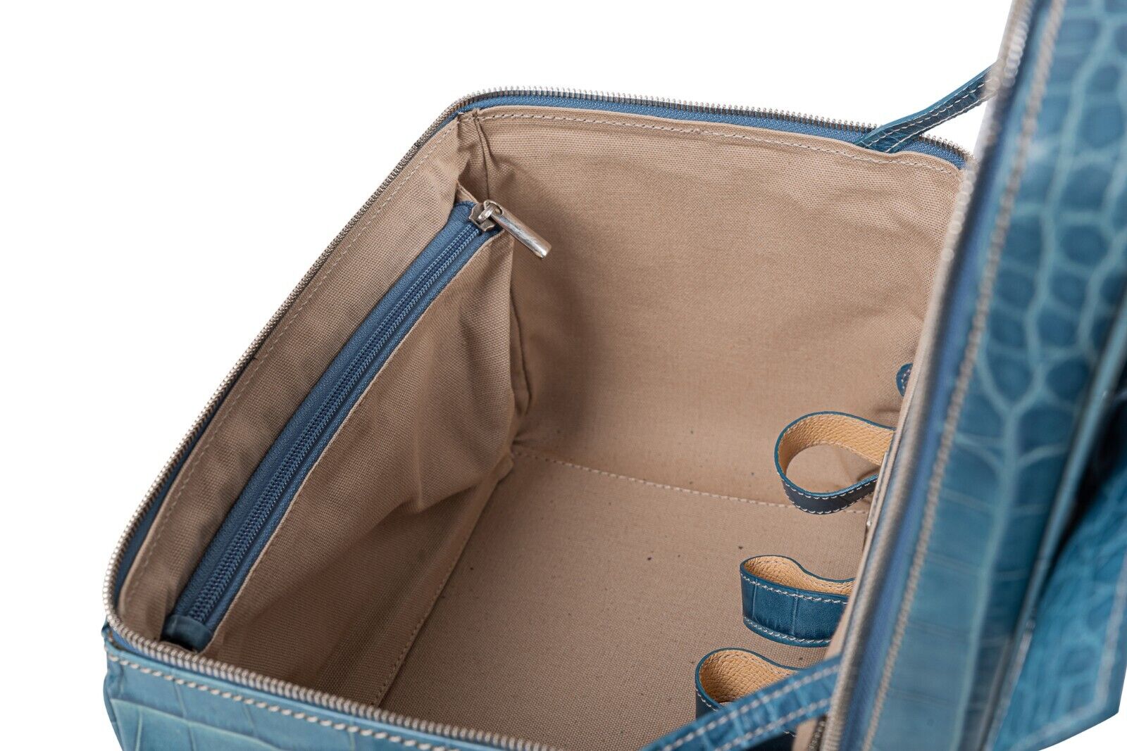 7K LUXURY DELL'GA MILANO Large Travel Beauty Case Toiletry Bag Genuine Crocodile