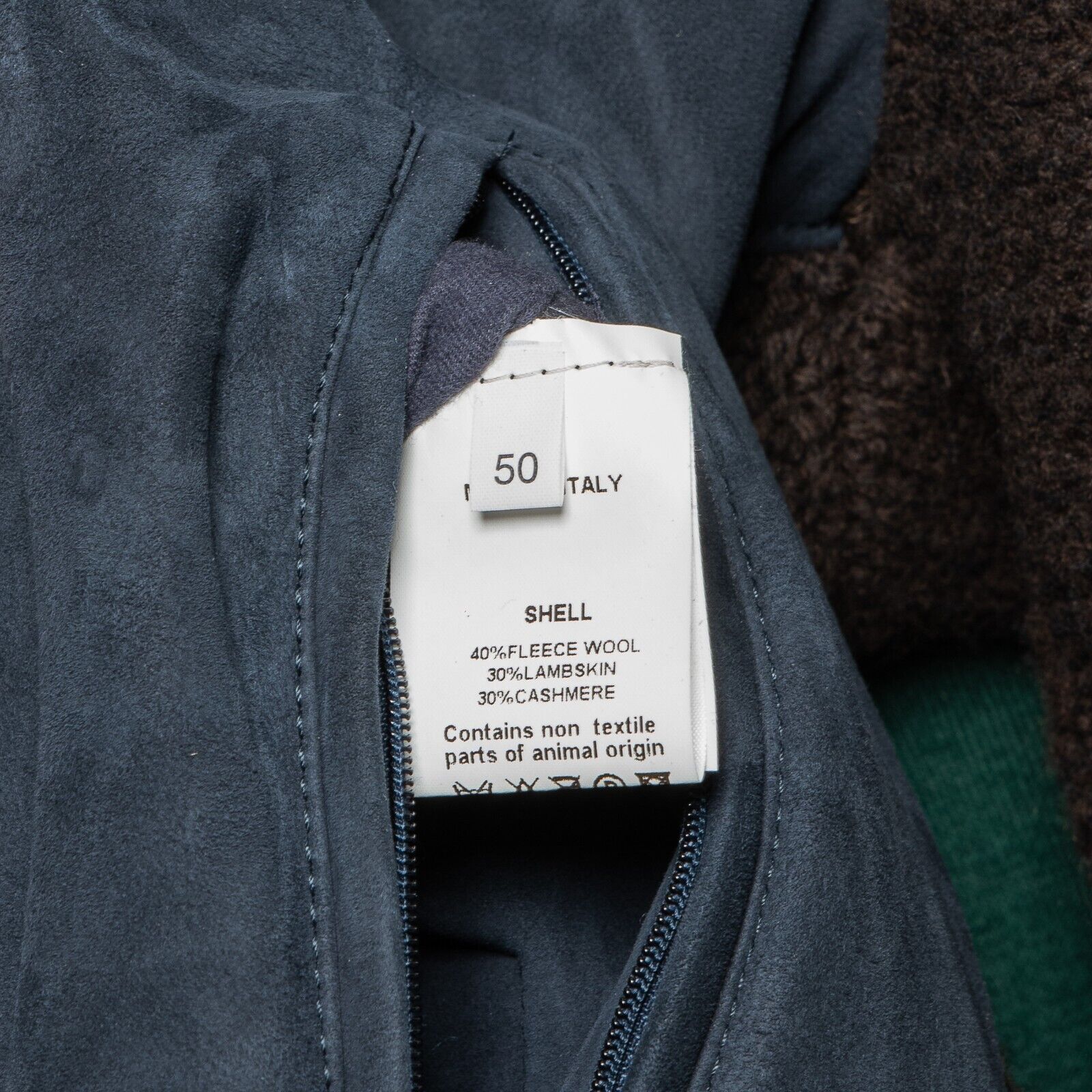 $6300 HETTABRETZ Cashmere / Wool Blue Leather Lambskin Fur Coat 40 US / 50 EU