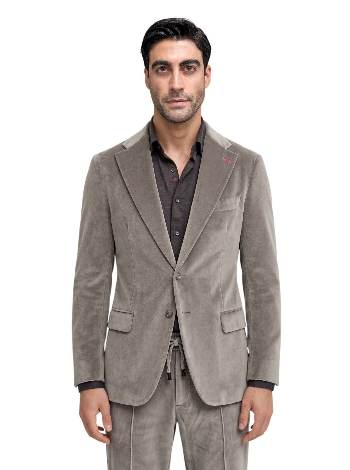 $6500 ISAIA NAPOLI "Amalfi" Gray Hand-Sewn Suit Velvet Cotton - Made in Italy
