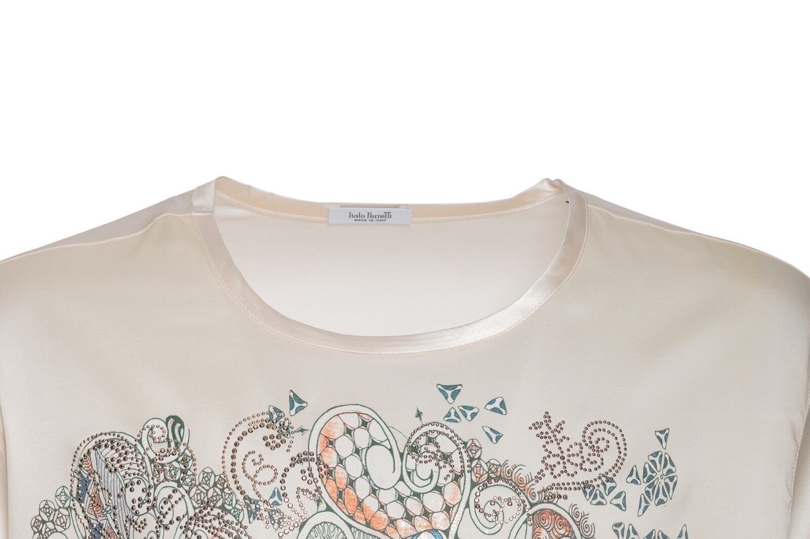 750$ ITALO FERRETTI T-Shirt "YEAR OF THE ROOSTER" 100% Silk COMO Sz XXL BIJAN