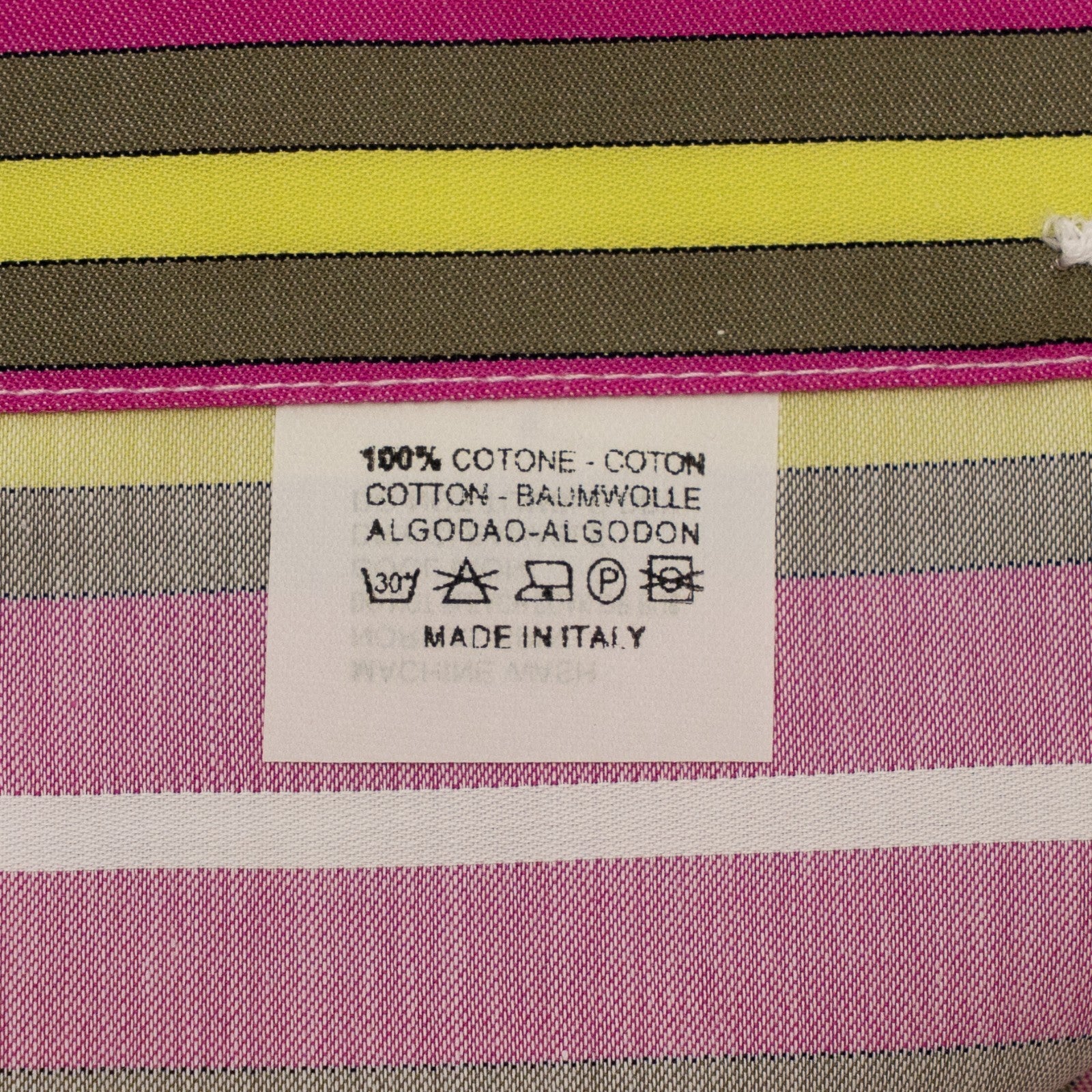 500$ ETRO MILANO Shirt Striped Shirt Magenta Olive Button-Down Cotton 16.5 - 42
