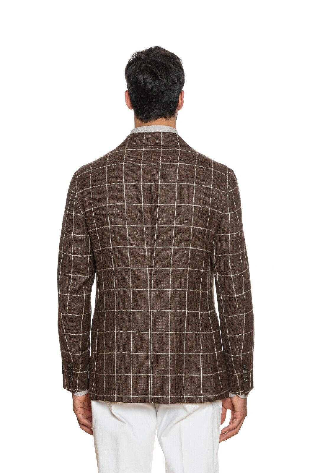 2200$ BELVEST Jacket Brown Checks Wool Silk Linen Drop 7 JACKETINTHEBOX Edition