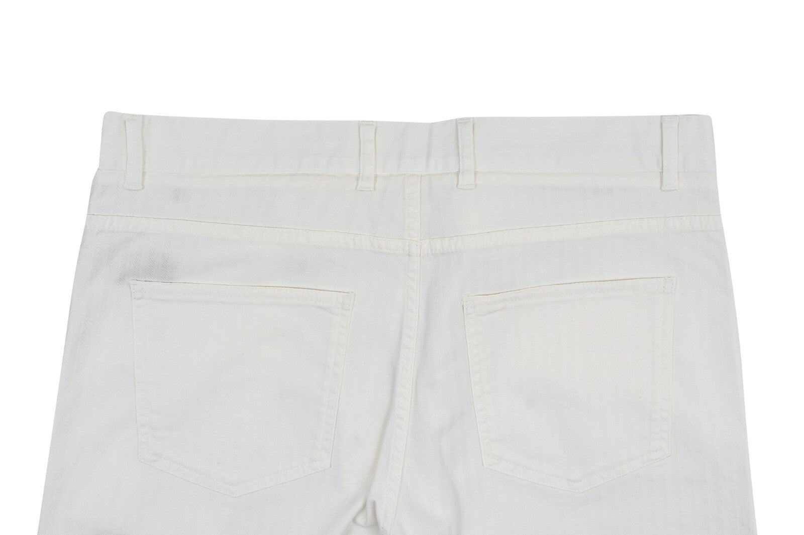 690$ ISAIA Herringbone White 5 Pockets Pant Cotton Comfort Fit 36 US / 52 EU