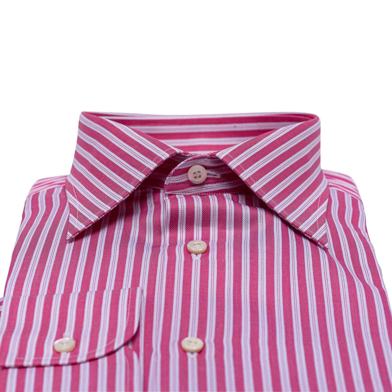 690$ LUXURY GERLIN Shirt Pink - White Striped Cotton 3AB ZILLI