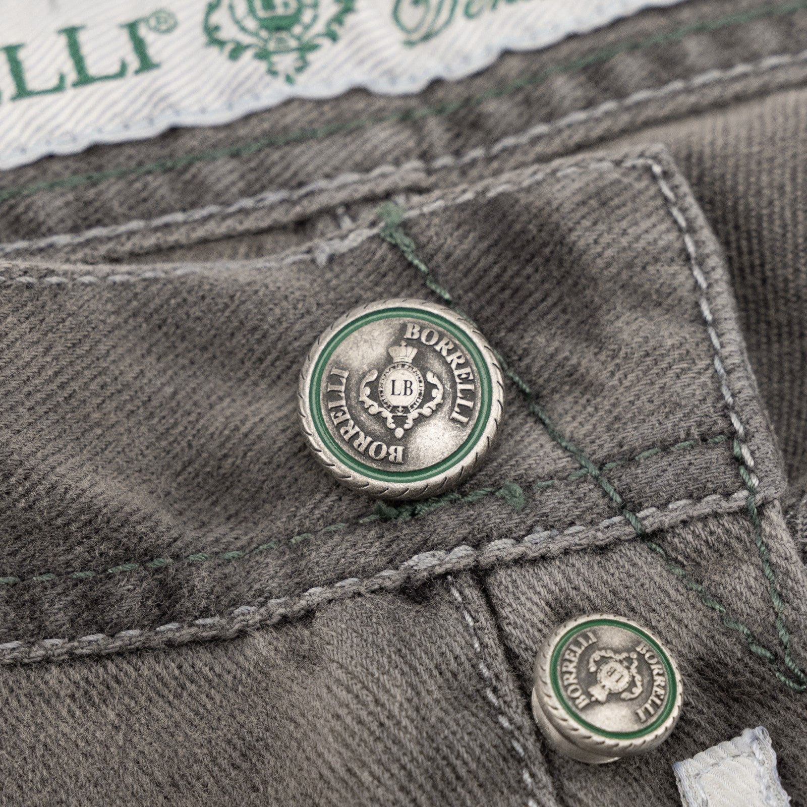 415$ LUIGI BORRELLI NAPOLI Solid Gray Denim Jeans Pant Cotton 34 US / 50 EU