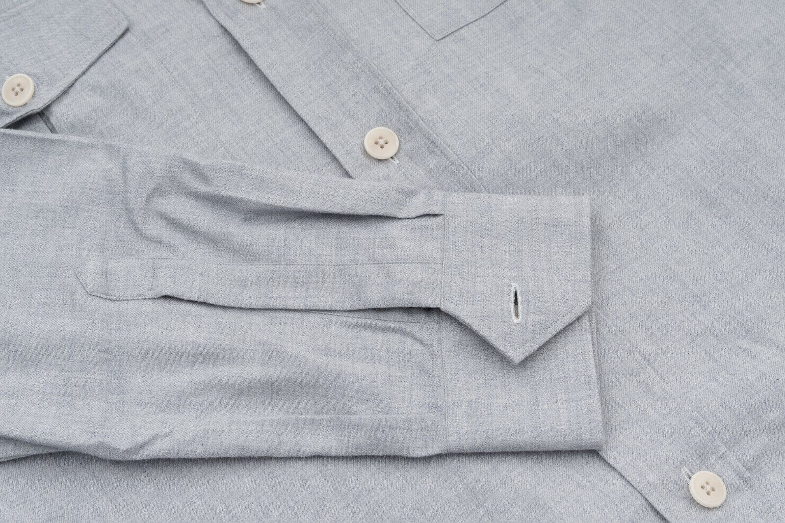 1400$ LUXURY MAROL BOLOGNA Safari Jacket Light Blue Shirt Cashmere Blend 16 - 41