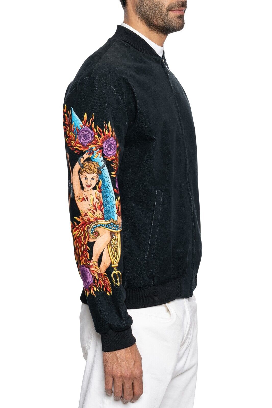 2000$ ITALO FERRETTI Bomber Jacket Cotton & Lining in 100% Silk 40 US / 50 EU