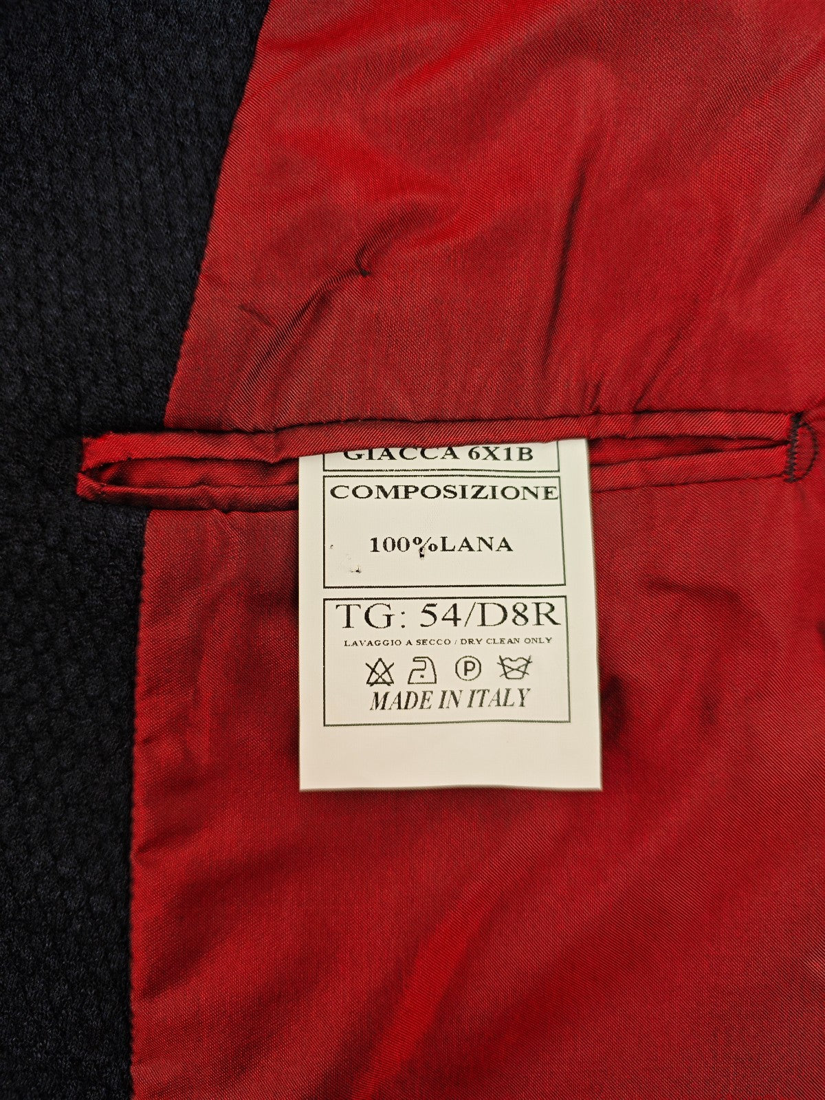 $1630 RUBINACCI NAPOLI Blue Double Breasted Jacket Knit Wool Stretch 44 US 54 EU