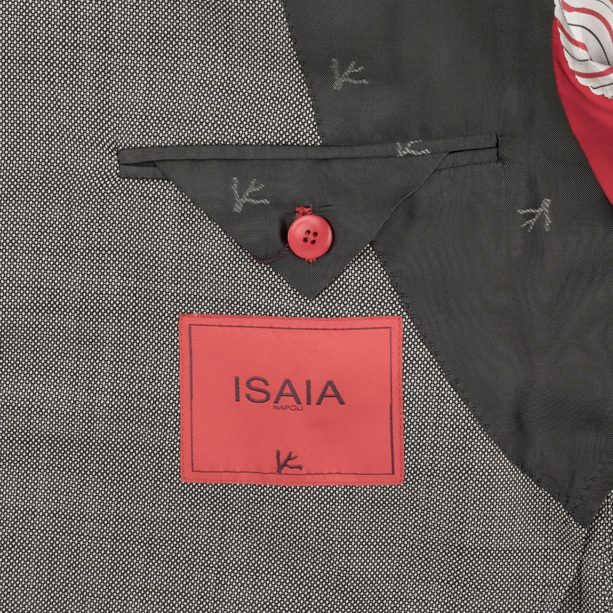 $6850 ISAIA NAPOLI "Capri" Gray Suit Hand-Sewn Fine Wool Grisaglia