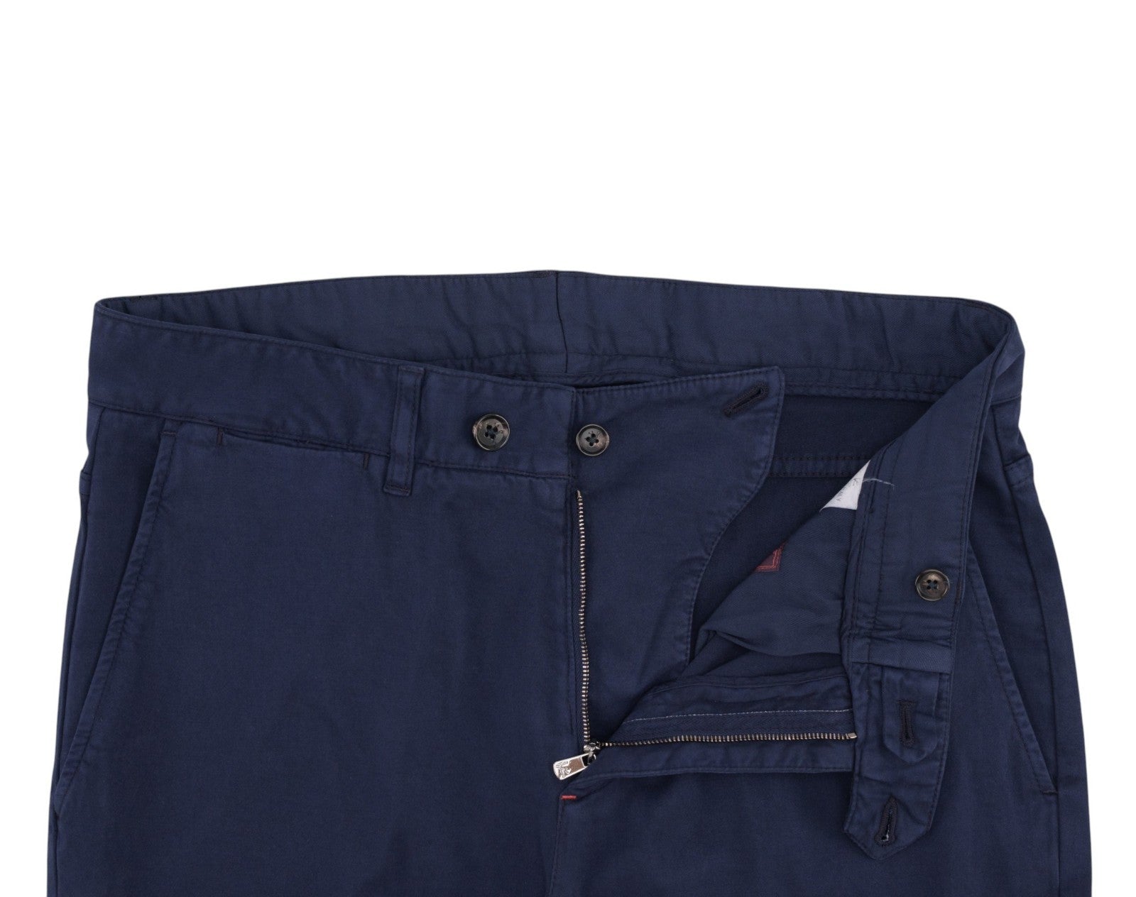 700$ ISAIA NAPOLI Blue Navy Chino Trouser Pant Cotton Cashmere 32 US / 48 EU