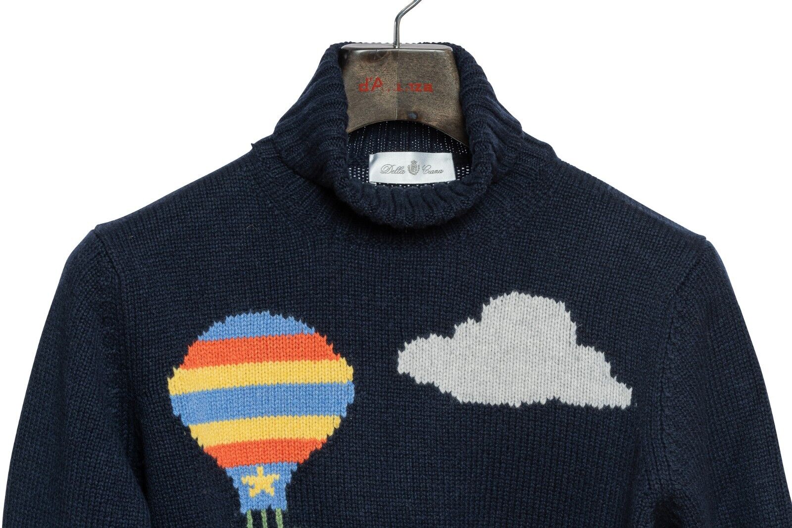 480$ DELLA CIANA CASHMERE Sweater Turtleneck Hot Air Ballon Merinos / Cashmere