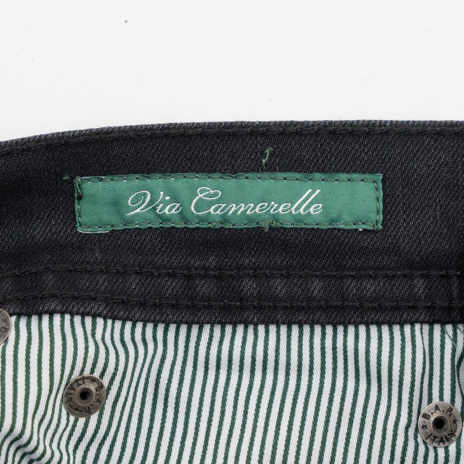 415$ LUIGI BORRELLI NAPOLI Solid Black Denim Jeans Pant Cotton 31 US / 47 EU