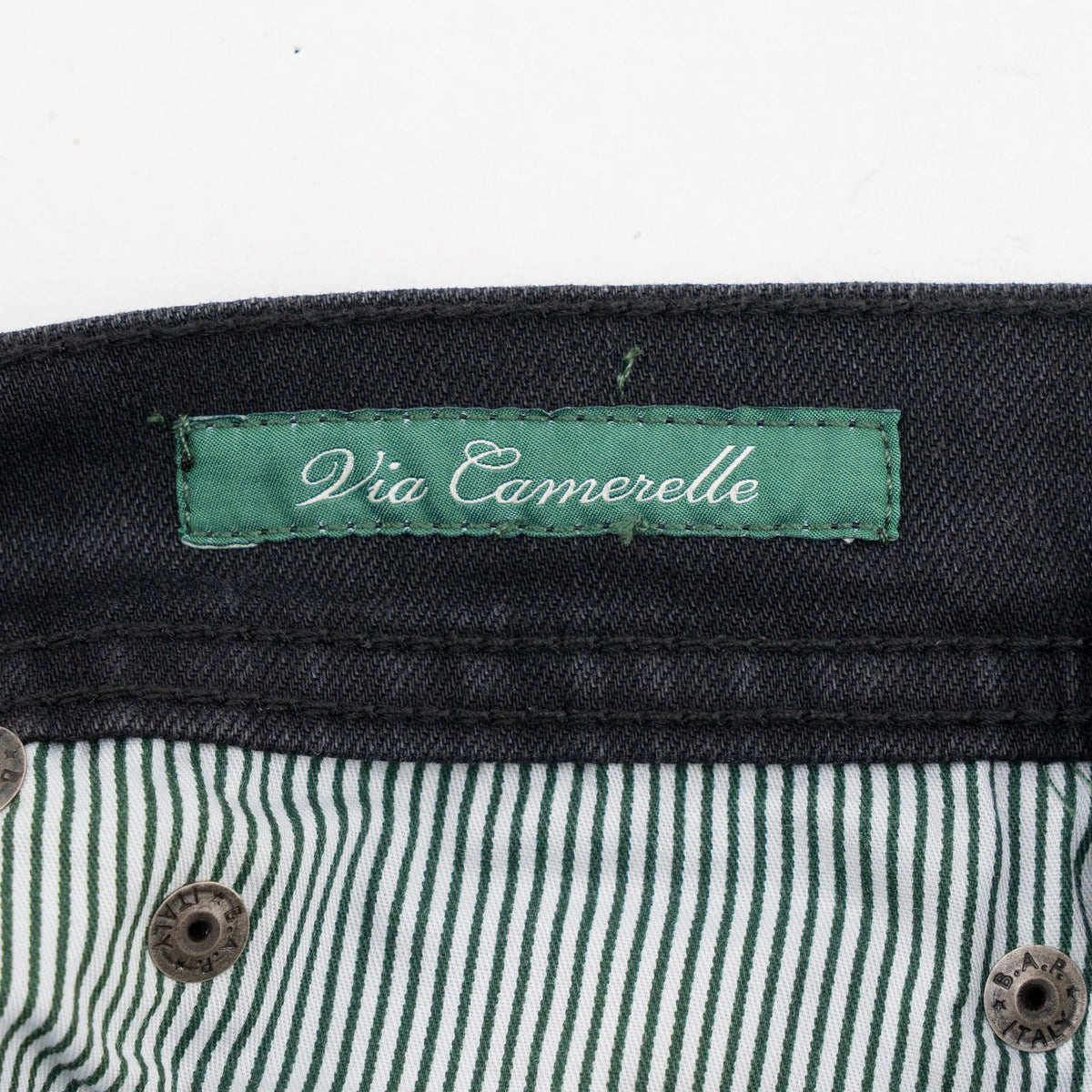415$ LUIGI BORRELLI NAPOLI Solid Black Denim Jeans Pant Cotton 31 US / 47 EU