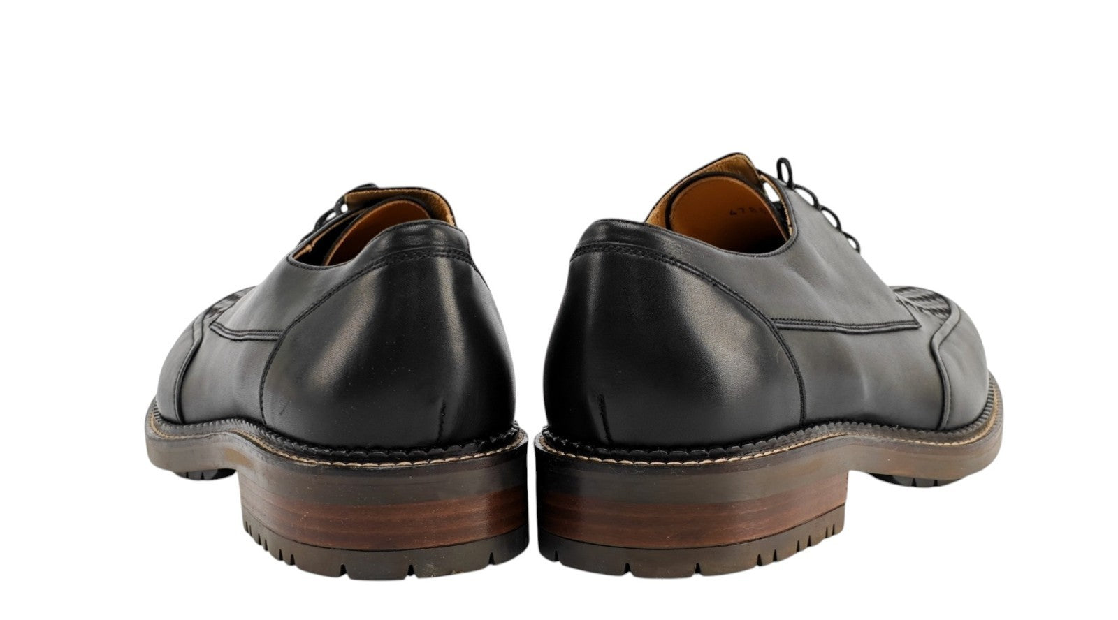 1250$ TESTONI "Camogli" Derby Shoes Antique Calf Black 8 UK / 9 US / 42 IT