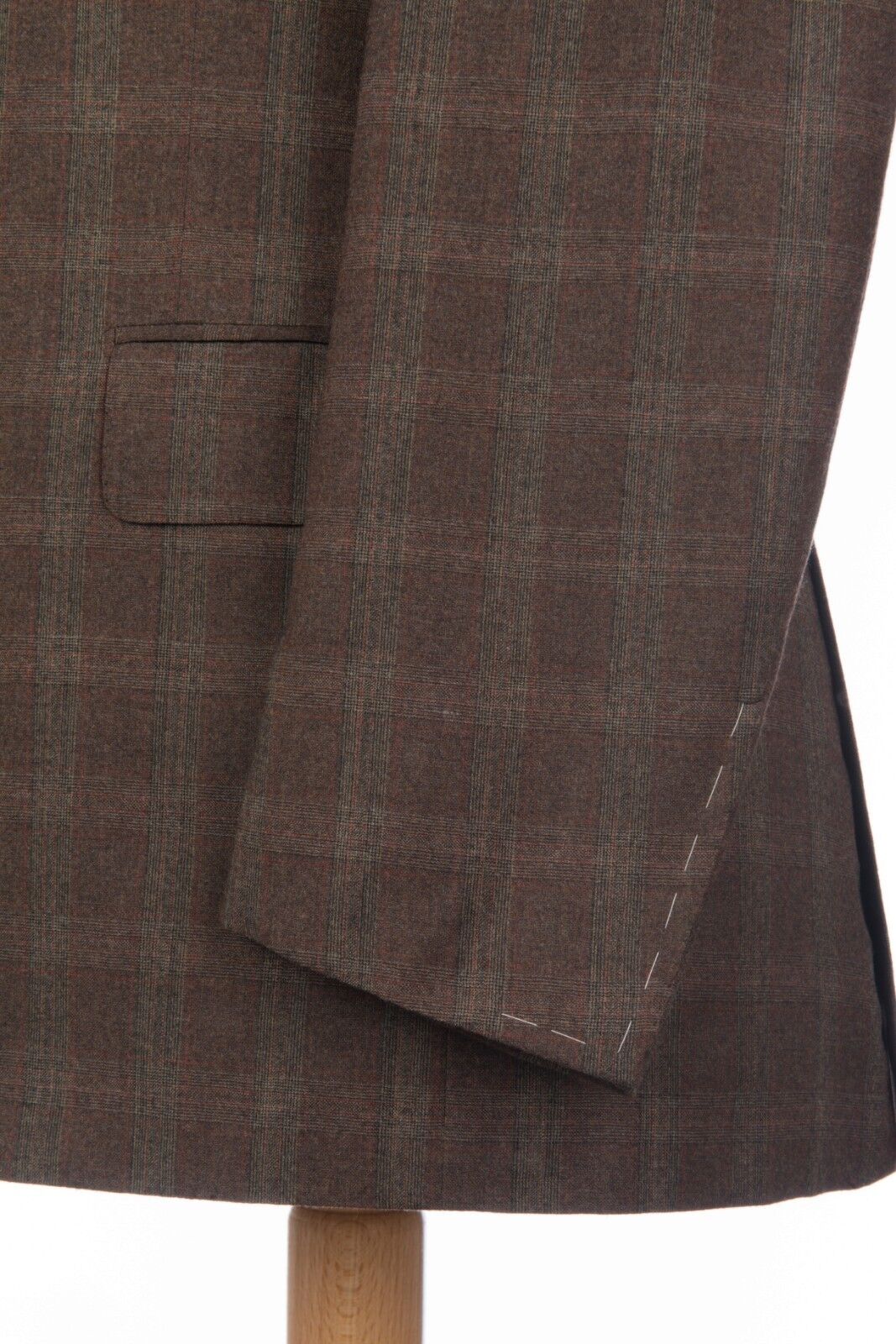 $4890 D'AVENZA Brown Wool 130's Checks Suit Hand-Sewn in Italy 40 US / 50 EU