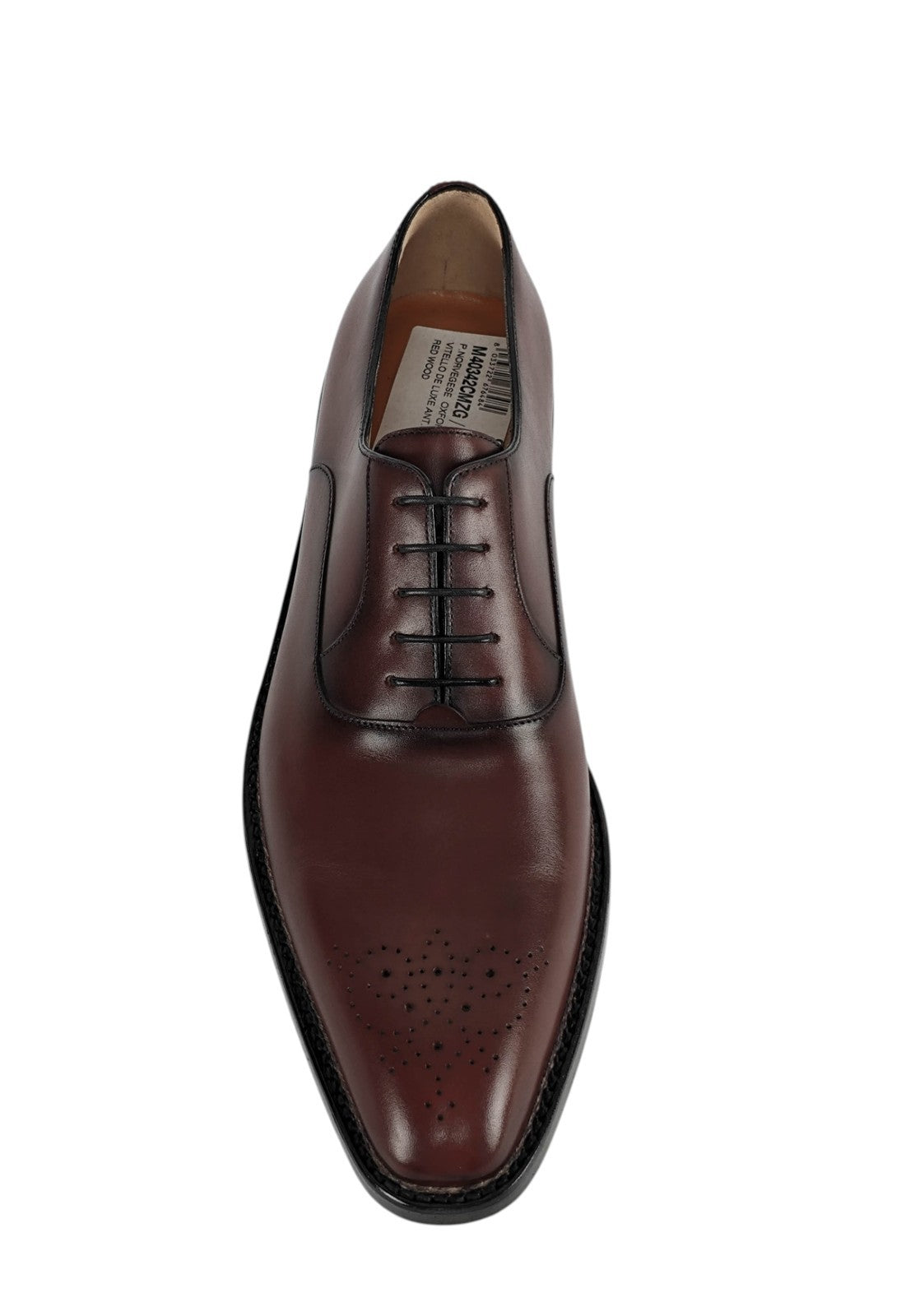 1800$ TESTONI "Piuma" Oxford Shoes Norwegian Welted Wood Red 8 UK / 9 US / 42 IT
