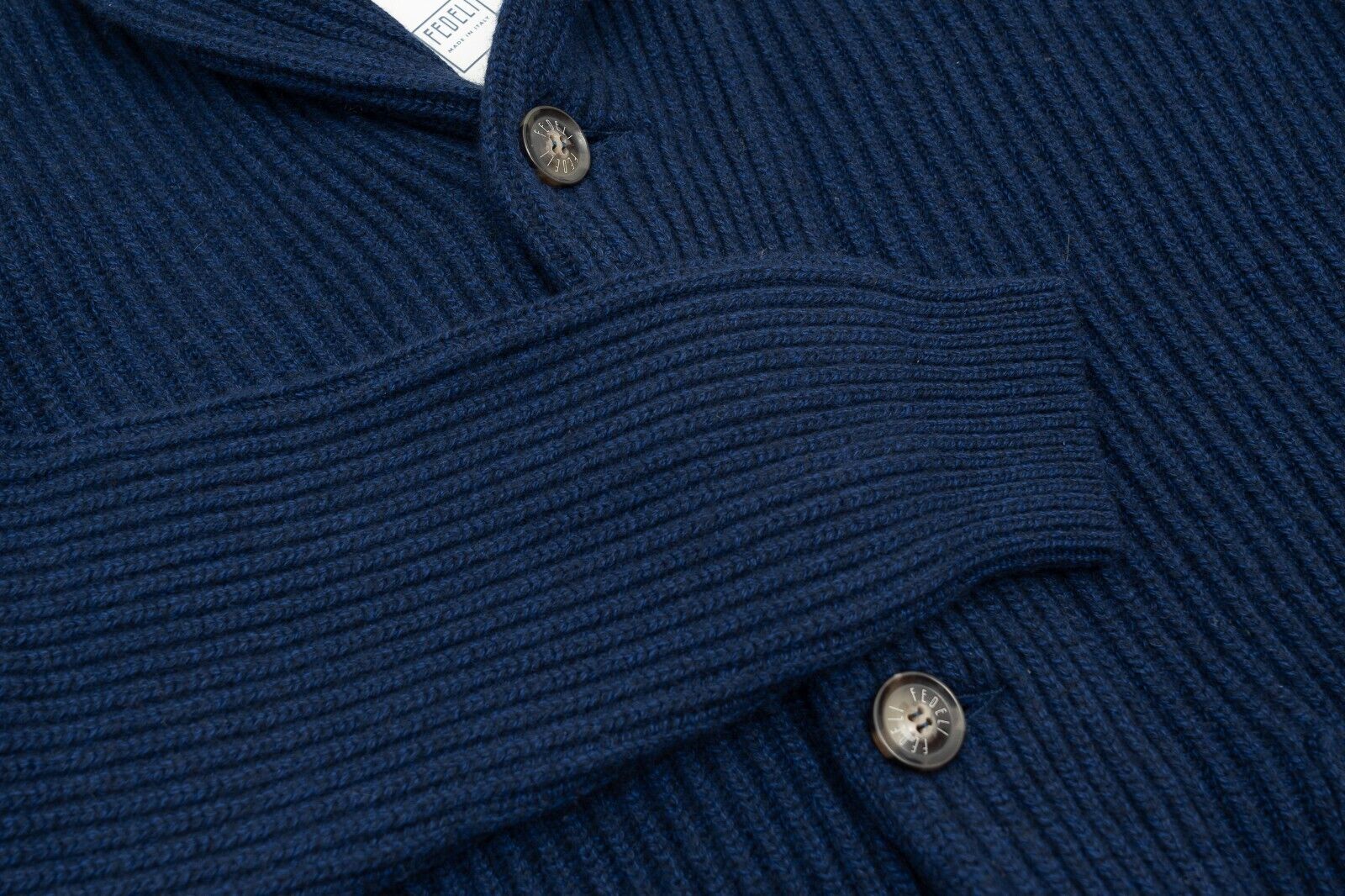 $2600 FEDELI CASHMERE "Terminillo" Blue Cardigan 100% Cashmere 40 US / 50 EU