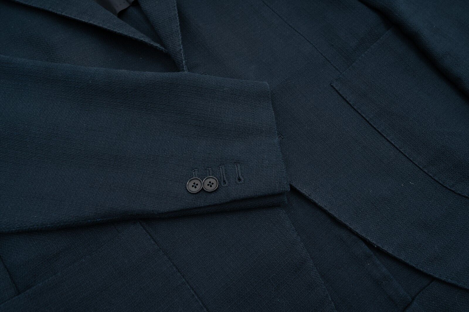 $3800 ISAIA NAPOLI Blue Jacket Sport Coat Washed Cotton / Linen 38 US / 48 EU 7R