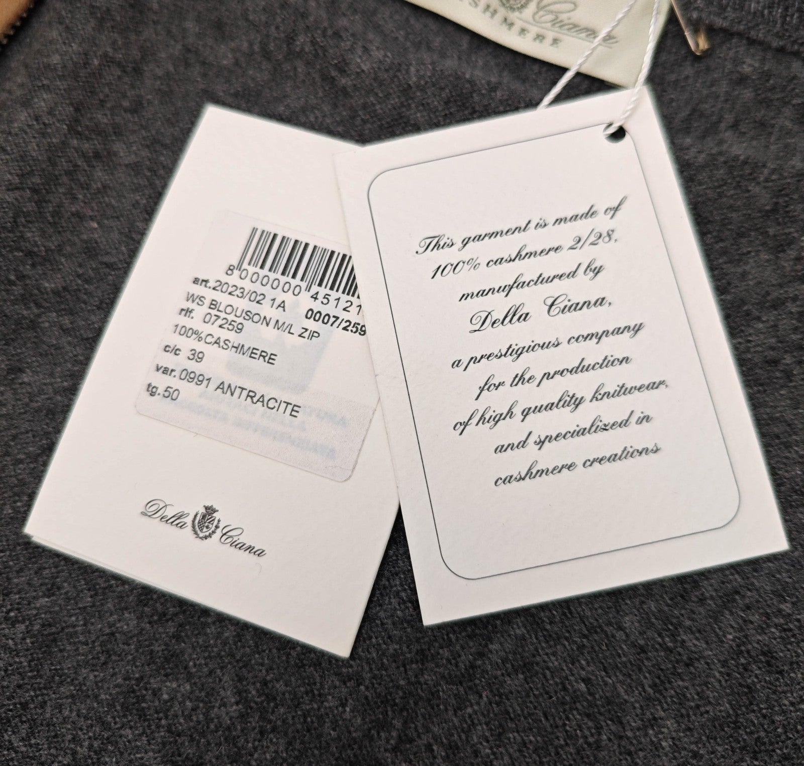 2800$ DELLA CIANA CASHMERE Gray Bomber Zip Jacket Suede Leather - Cashmere