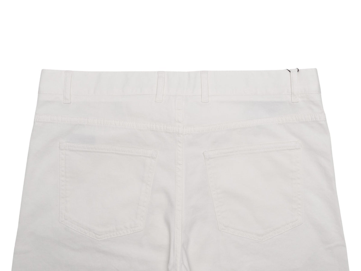 850$ ISAIA NAPOLI White 5 Pocket Pant Cashmere Cotton Slim Fit - Made in Italy