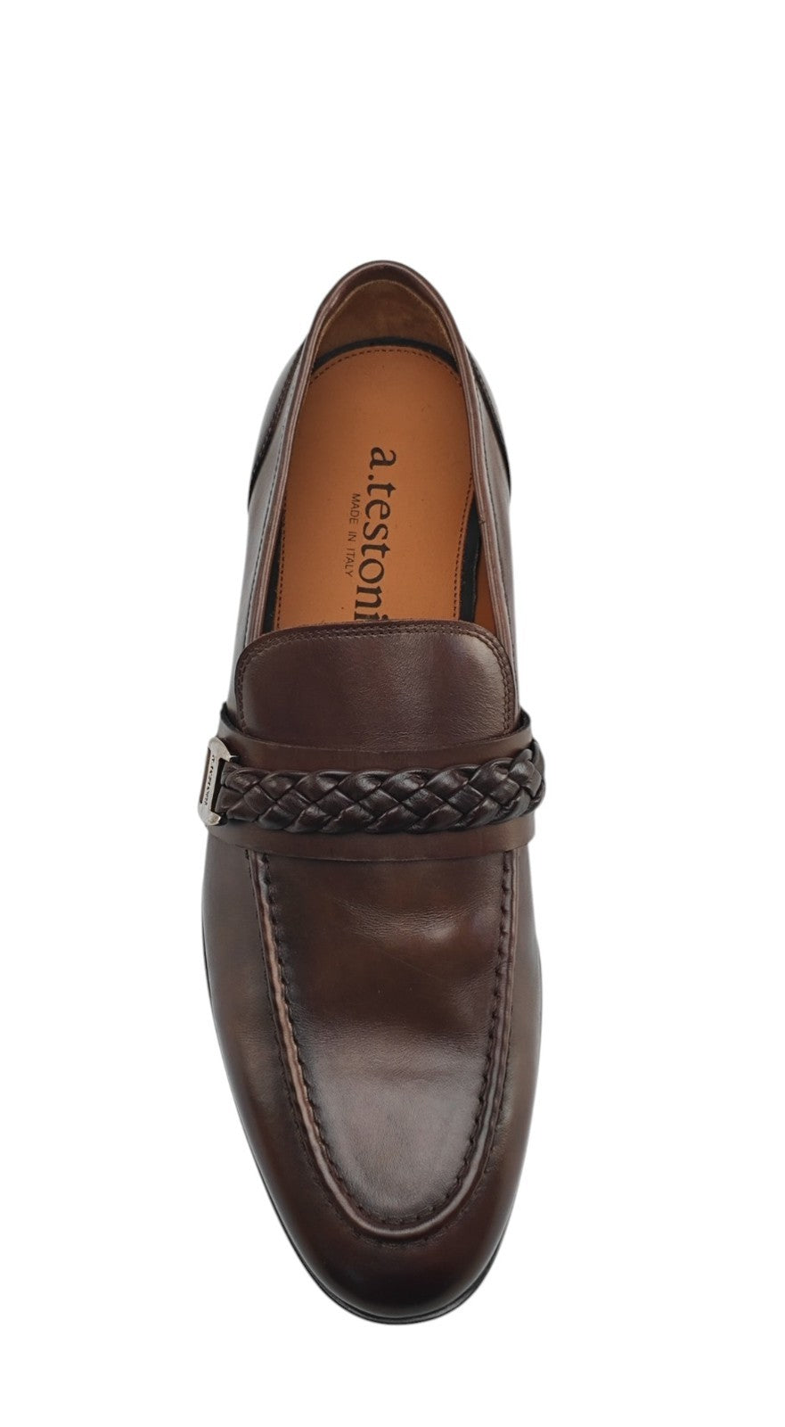 1200$ TESTONI Loafer Shoes Burnished Calf Cigar Brown 8 UK / 9 US / 42 IT