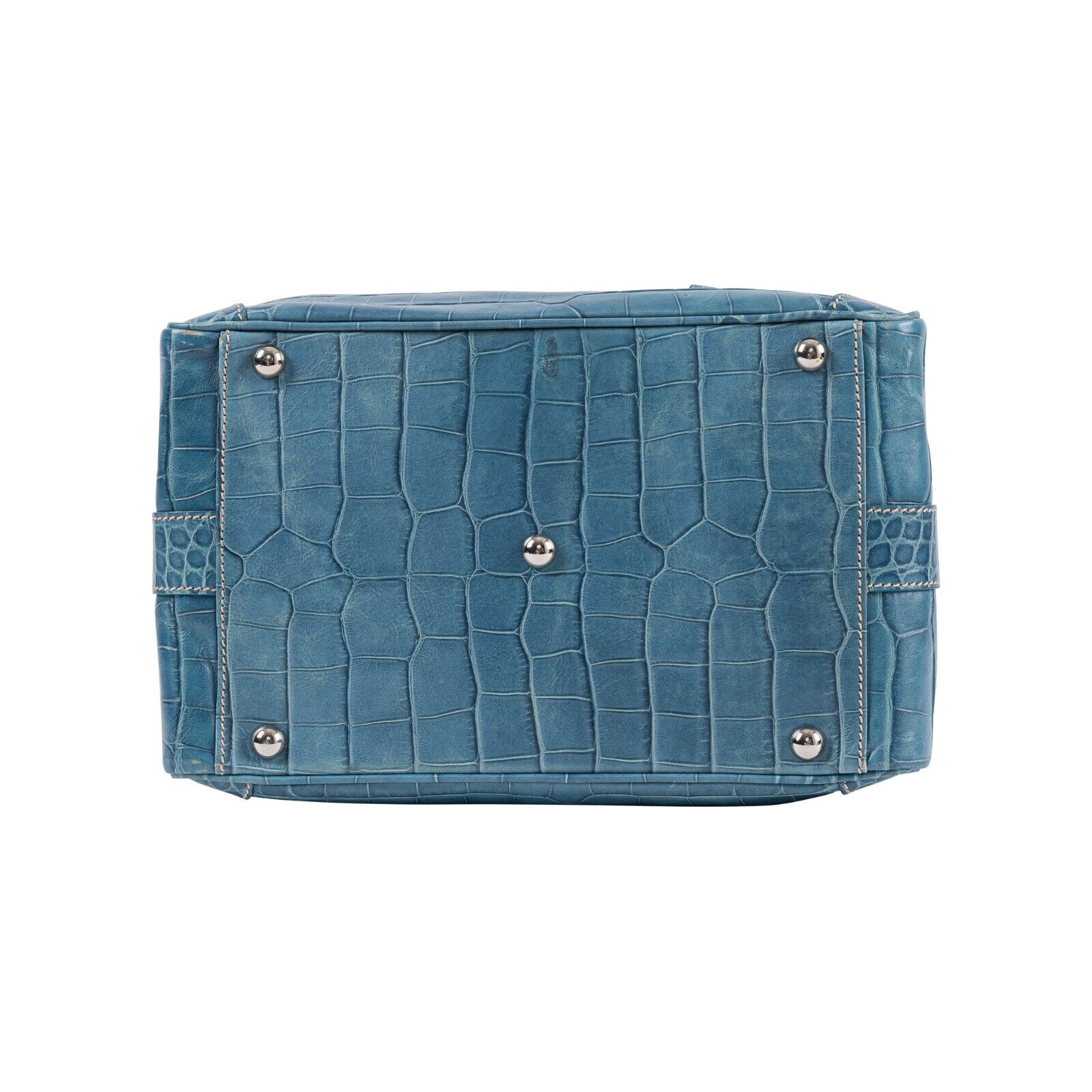 7K LUXURY DELL'GA MILANO Large Travel Beauty Case Toiletry Bag Genuine Crocodile