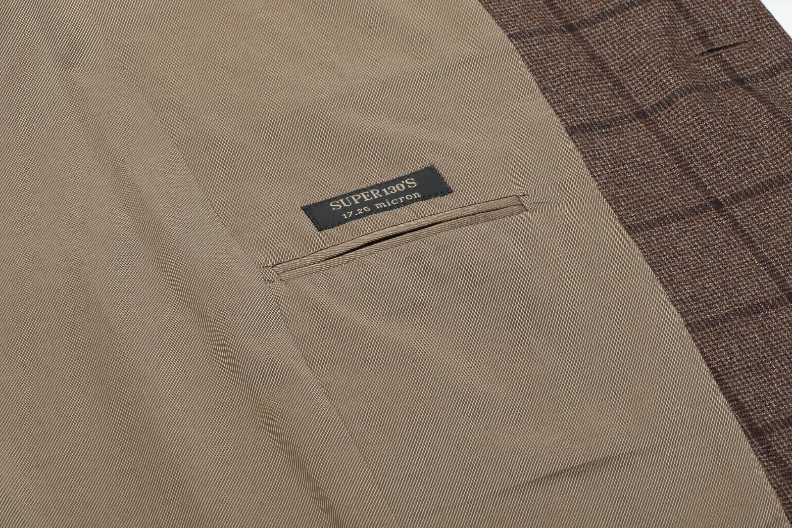 1150$ CORNELIANI Jacket Blazer Brown Checks Wool 130's + Leather 40 US / 50 EU