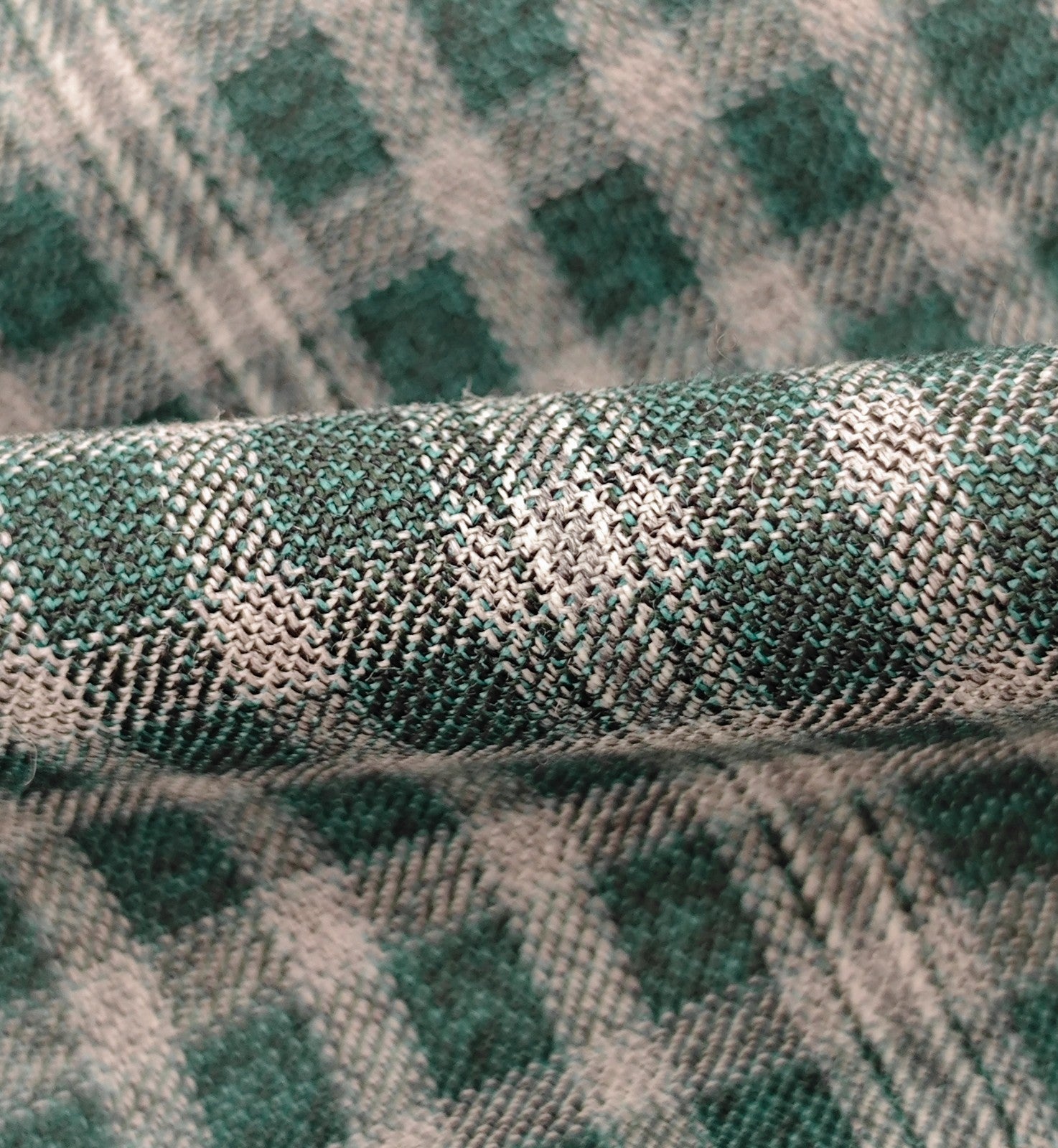 $5250 ISAIA NAPOLI "Capri" Green Checks Sport Coat Fine Wool 42 US / 52 EU 8R